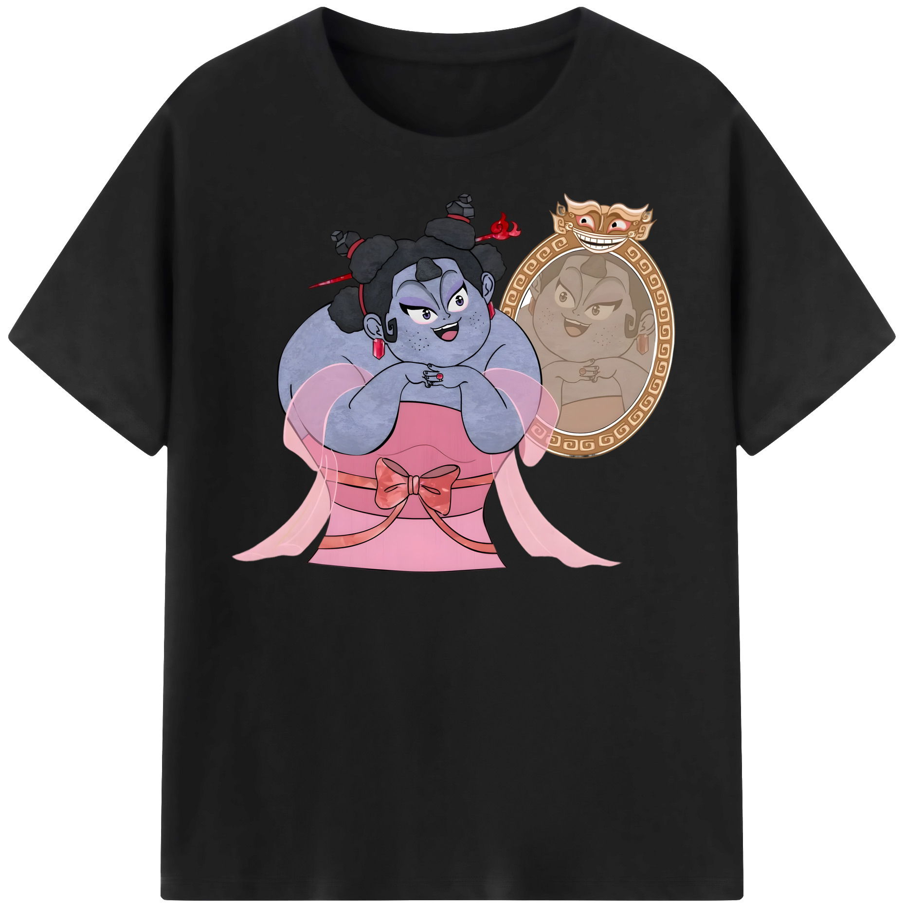 （画像用） Ne Zha 2 ナタ 魔童の大暴れ レディースカジュアルプリントTシャツ（綿100％）