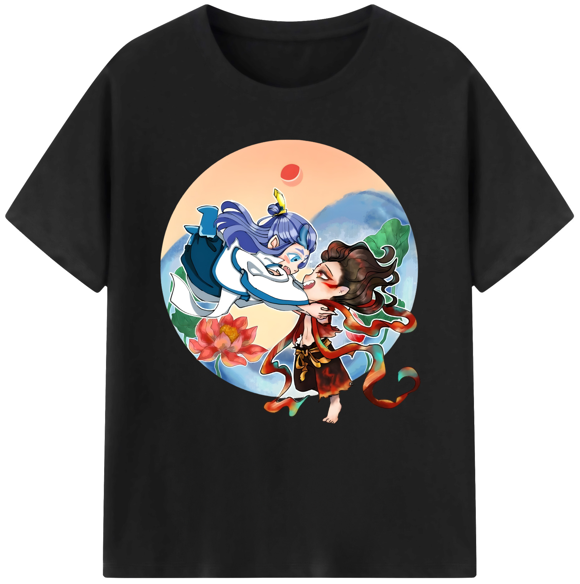 （画像用） Ne Zha 2 ナタ 魔童の大暴れ レディースカジュアルプリントTシャツ（綿100％）