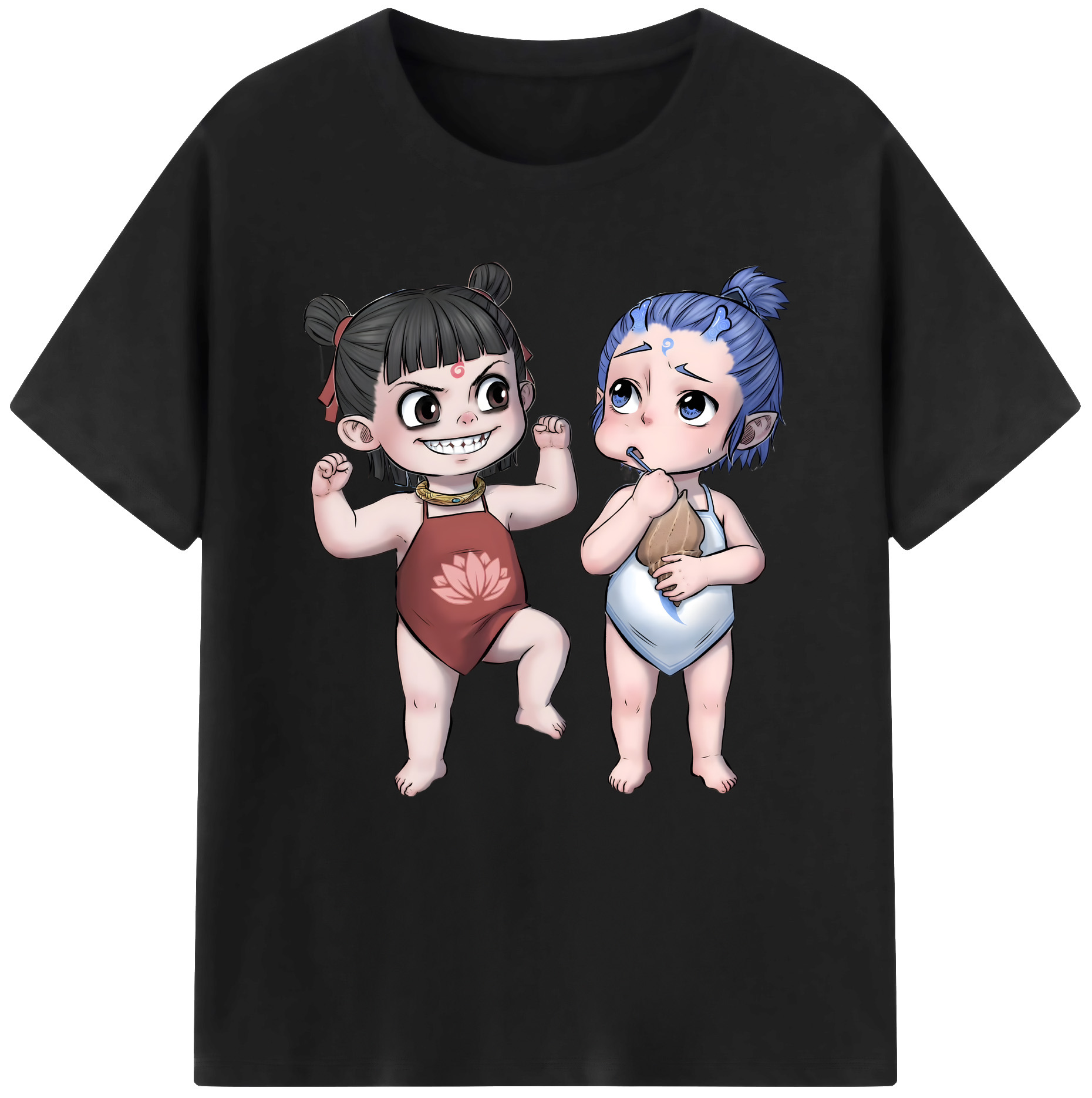 （画像用） Ne Zha 2 ナタ 魔童の大暴れ レディースカジュアルプリントTシャツ（綿100％）