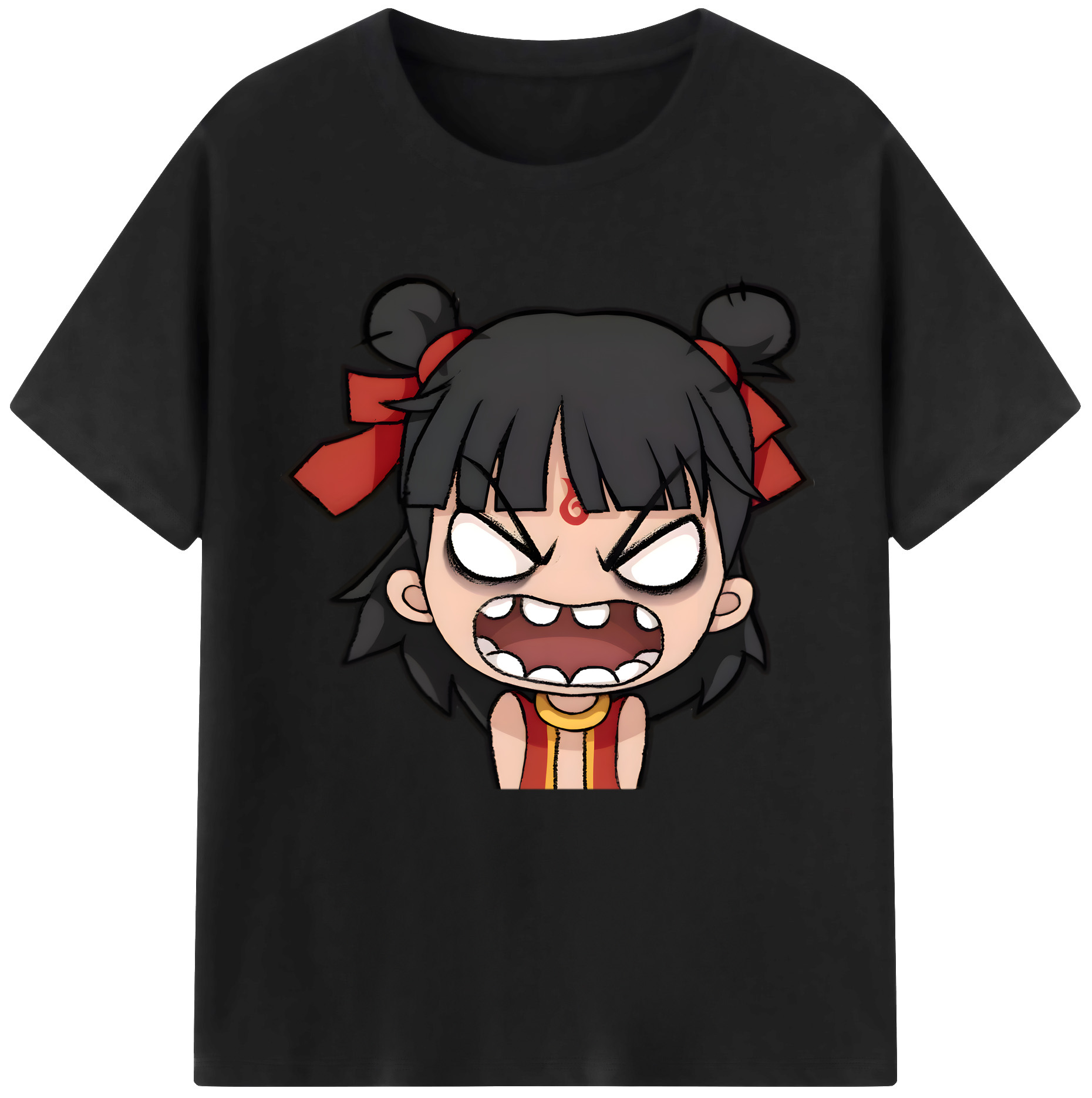 （画像用） Ne Zha 2 ナタ 魔童の大暴れ レディースカジュアルプリントTシャツ（綿100％）