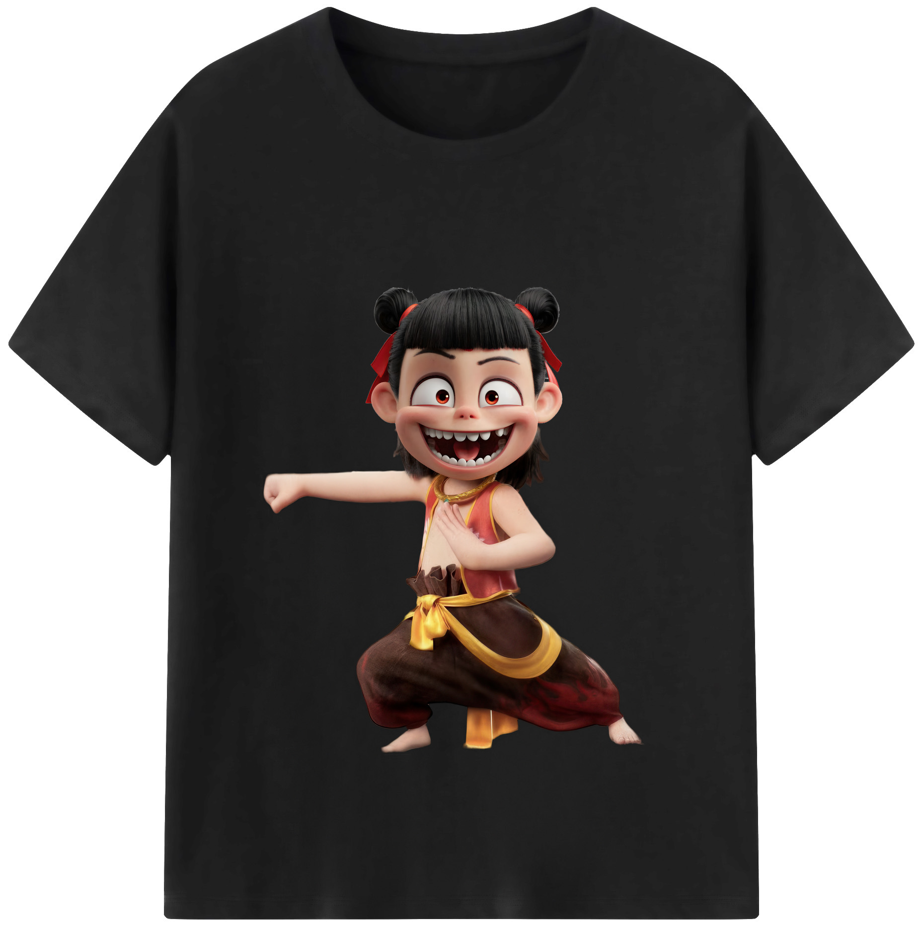 （画像用） Ne Zha 2 ナタ 魔童の大暴れ レディースカジュアルプリントTシャツ（綿100％）