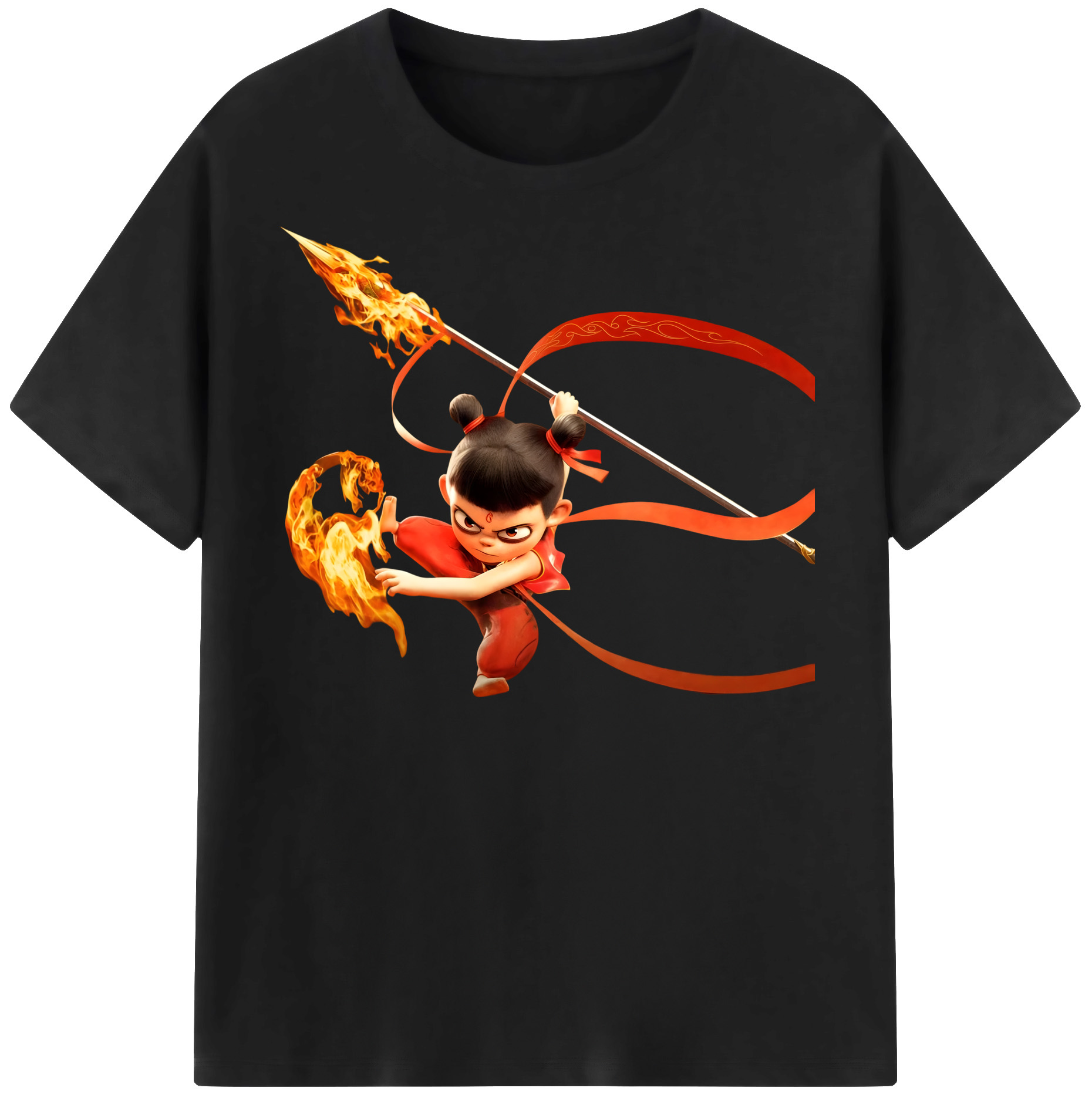 （画像用） Ne Zha 2 ナタ 魔童の大暴れ レディースカジュアルプリントTシャツ（綿100％）