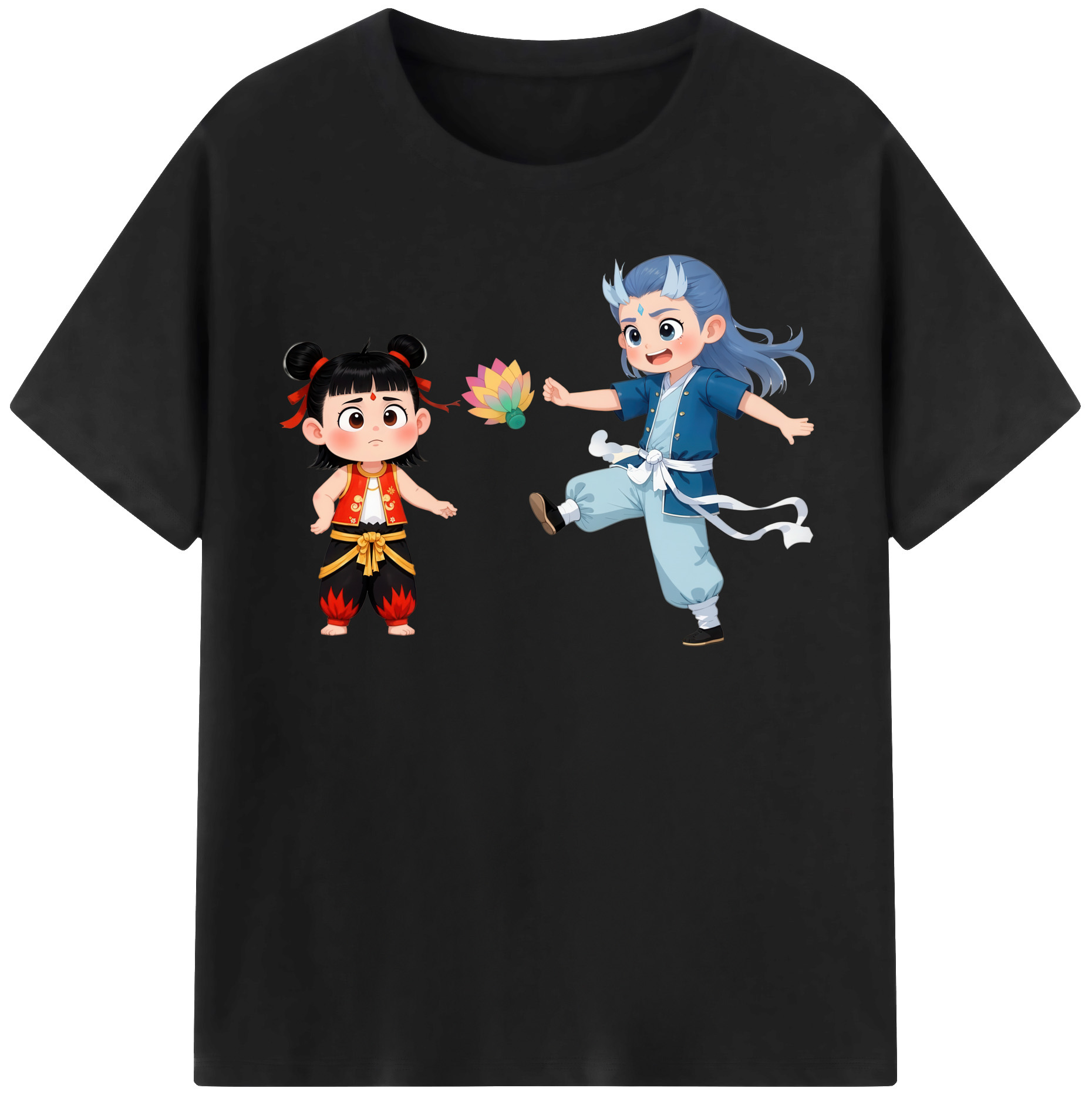 （画像用） Ne Zha 2 ナタ 魔童の大暴れ レディースカジュアルプリントTシャツ（綿100％）
