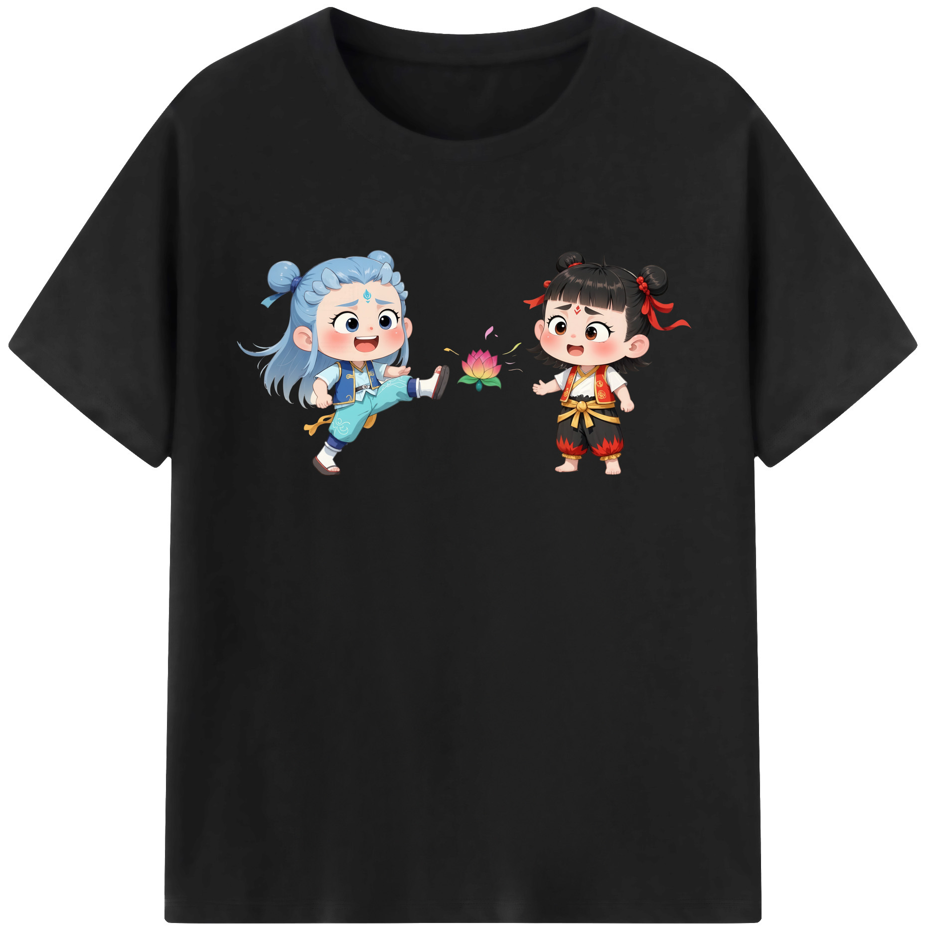 （画像用） Ne Zha 2 ナタ 魔童の大暴れ レディースカジュアルプリントTシャツ（綿100％）