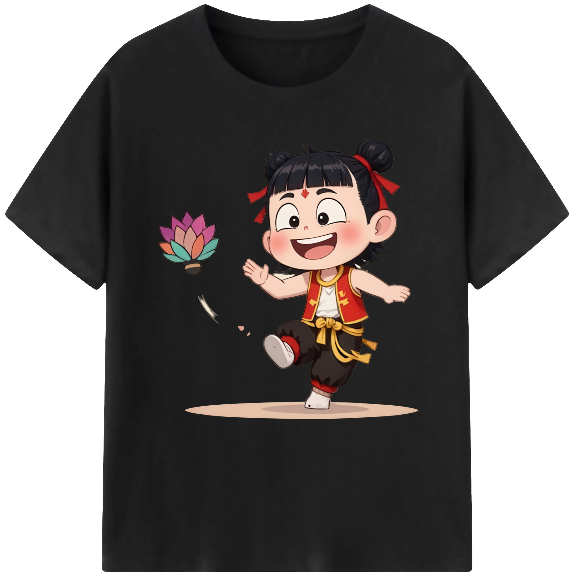 （画像用） Ne Zha 2 ナタ 魔童の大暴れ レディースカジュアルプリントTシャツ（綿100％）