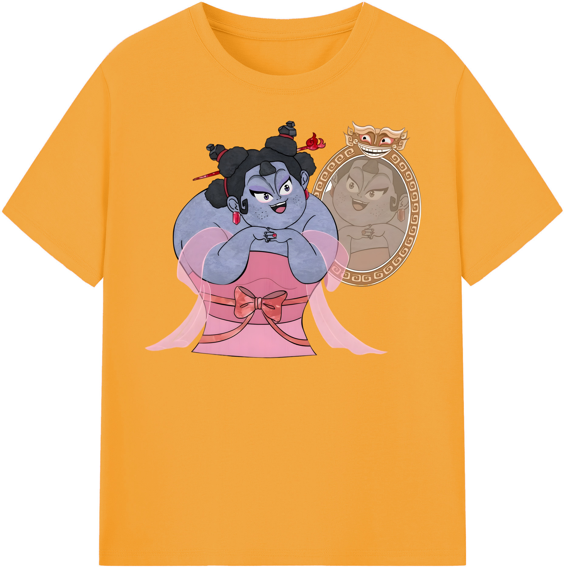 （画像用） Ne Zha 2 ナタ 魔童の大暴れ レディースカジュアルプリントTシャツ（綿100％）