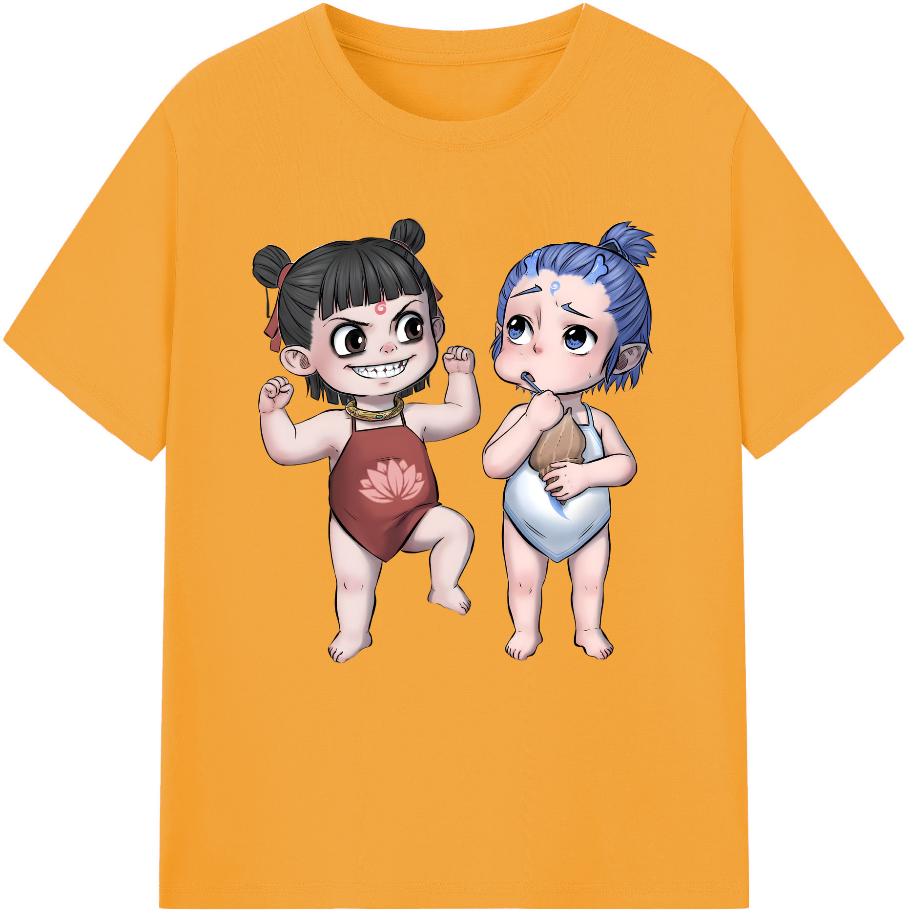 （画像用） Ne Zha 2 ナタ 魔童の大暴れ レディースカジュアルプリントTシャツ（綿100％）