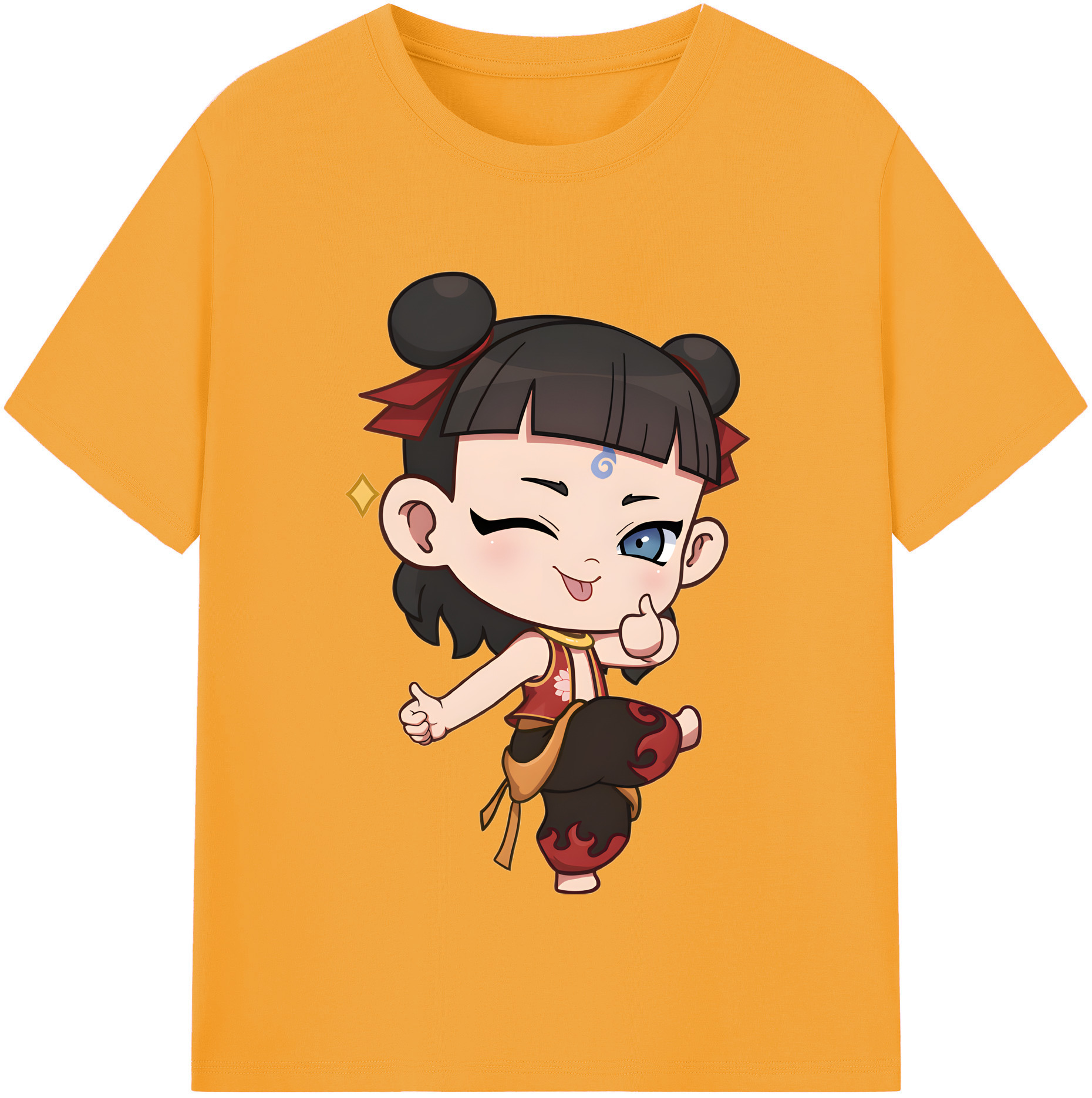 （画像用） Ne Zha 2 ナタ 魔童の大暴れ レディースカジュアルプリントTシャツ（綿100％）
