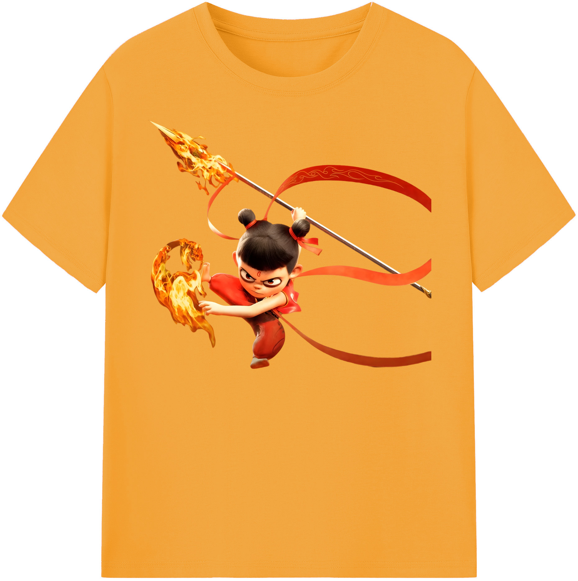（画像用） Ne Zha 2 ナタ 魔童の大暴れ レディースカジュアルプリントTシャツ（綿100％）