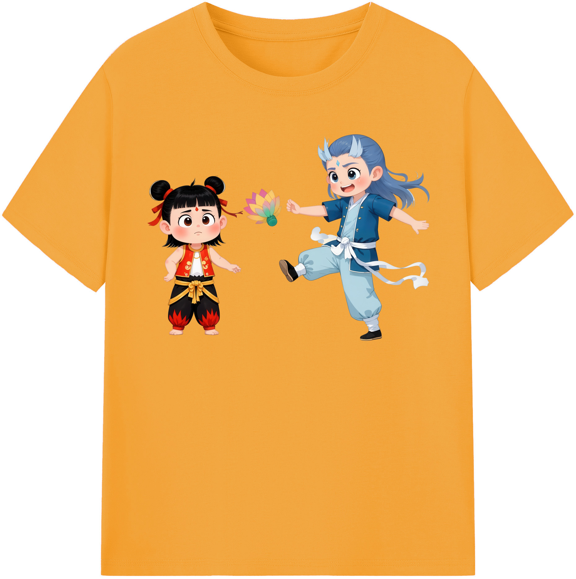 （画像用） Ne Zha 2 ナタ 魔童の大暴れ レディースカジュアルプリントTシャツ（綿100％）