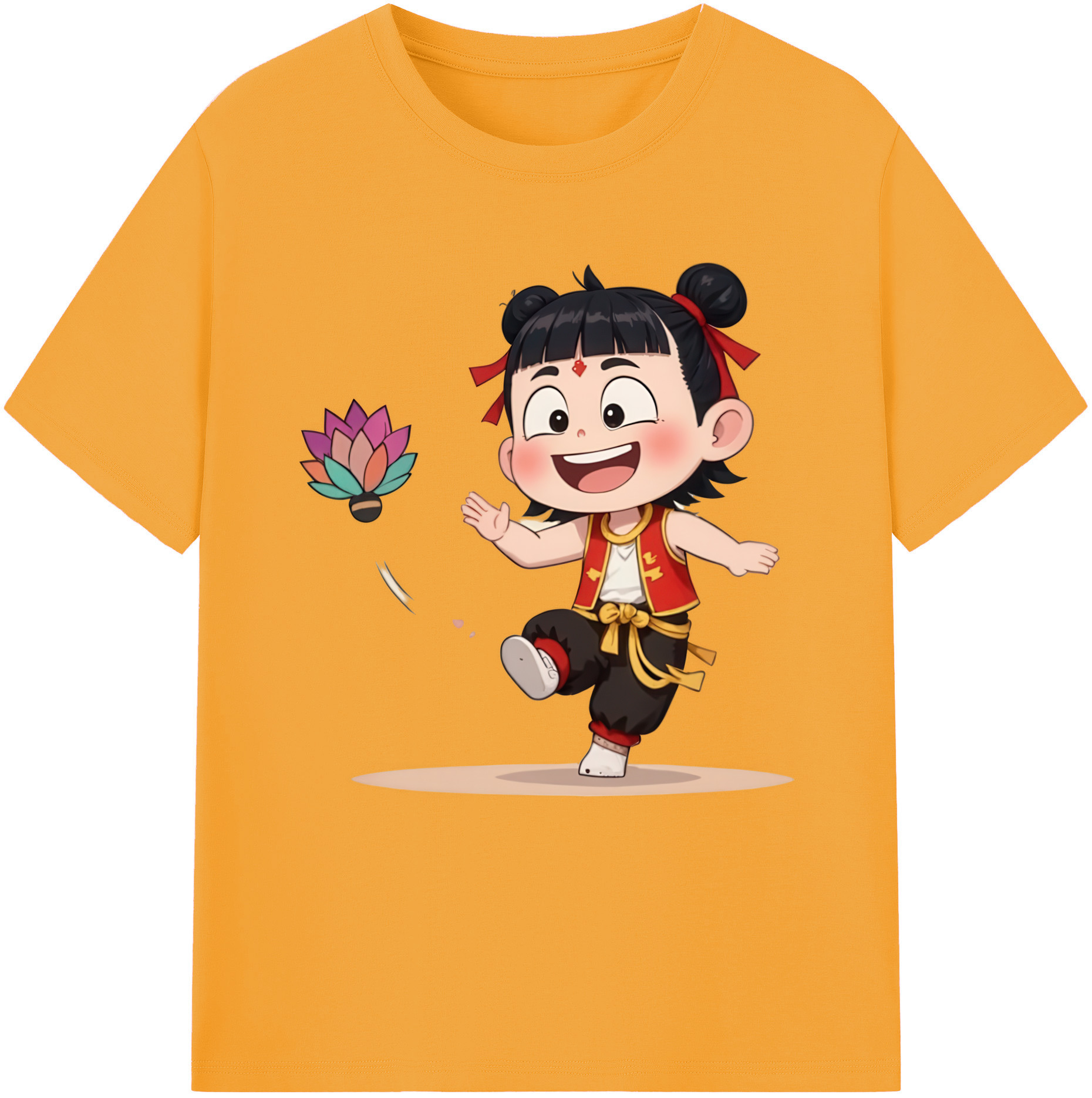 （画像用） Ne Zha 2 ナタ 魔童の大暴れ レディースカジュアルプリントTシャツ（綿100％）