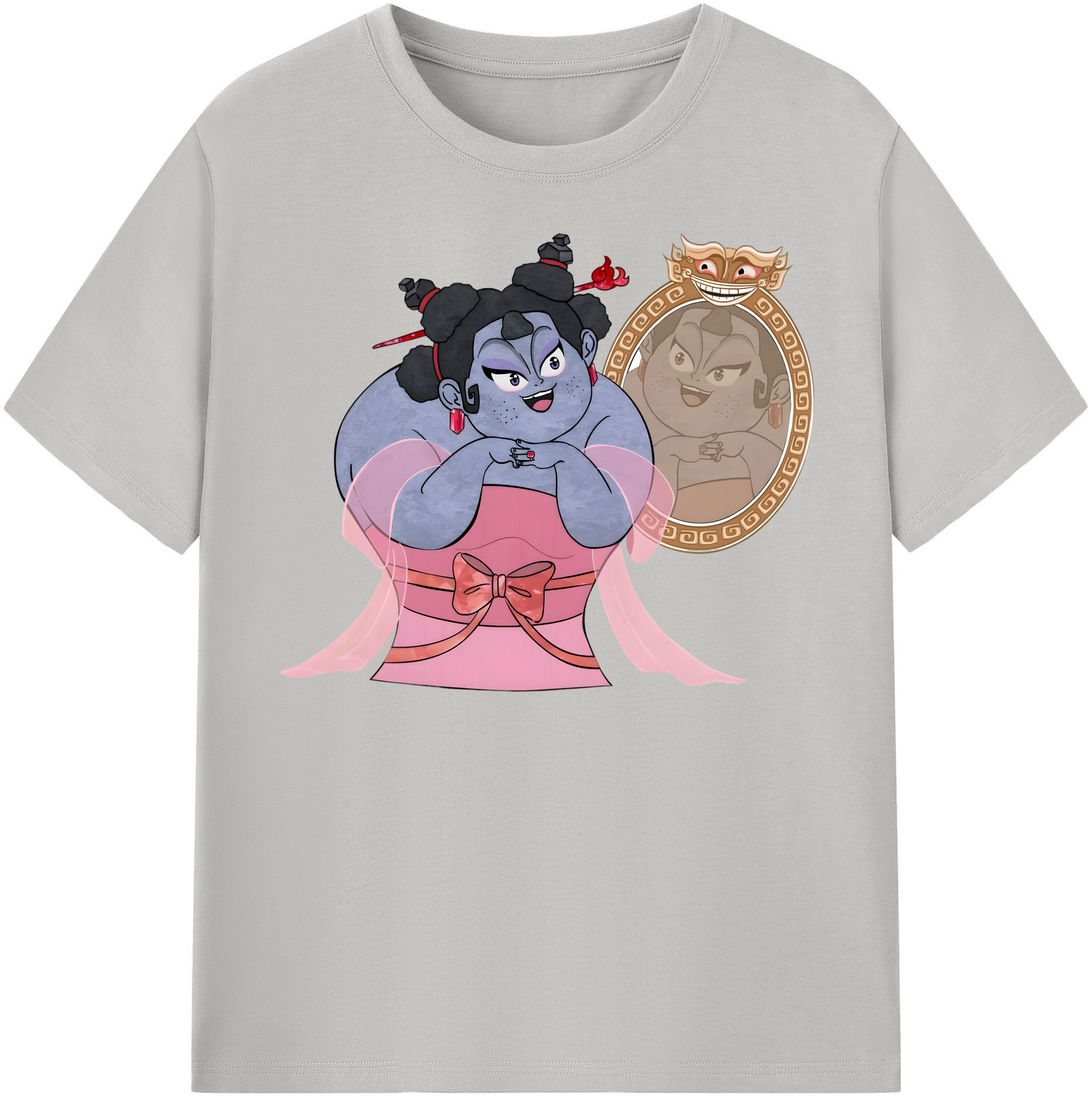 （画像用） Ne Zha 2 ナタ 魔童の大暴れ レディースカジュアルプリントTシャツ（綿100％）