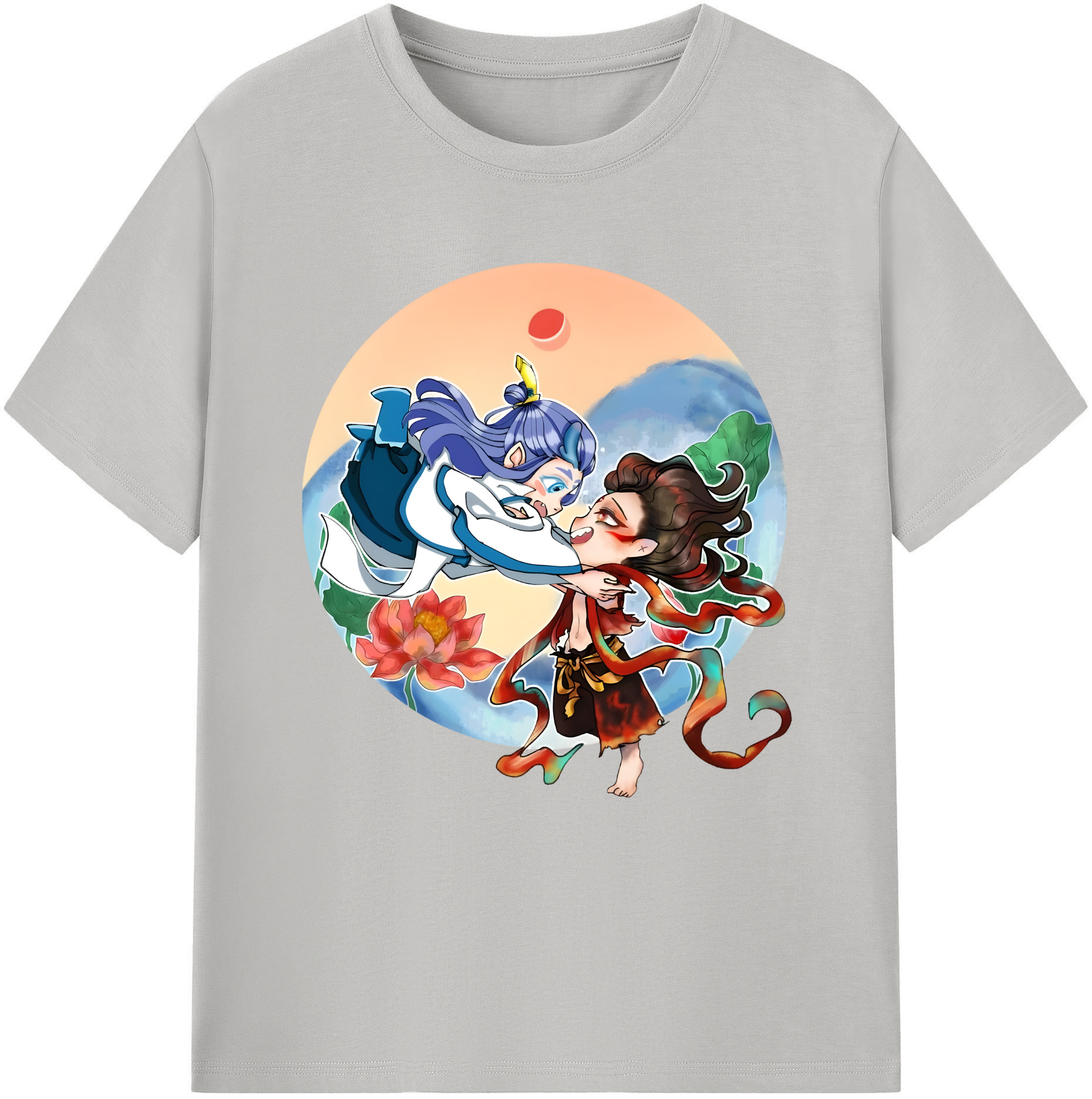 （画像用） Ne Zha 2 ナタ 魔童の大暴れ レディースカジュアルプリントTシャツ（綿100％）