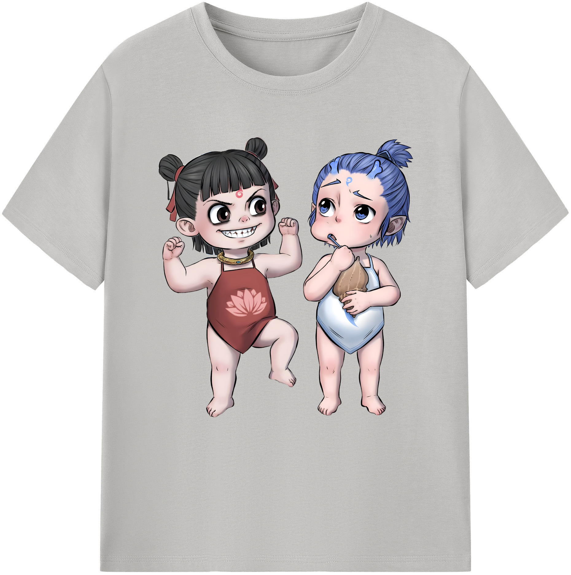 （画像用） Ne Zha 2 ナタ 魔童の大暴れ レディースカジュアルプリントTシャツ（綿100％）