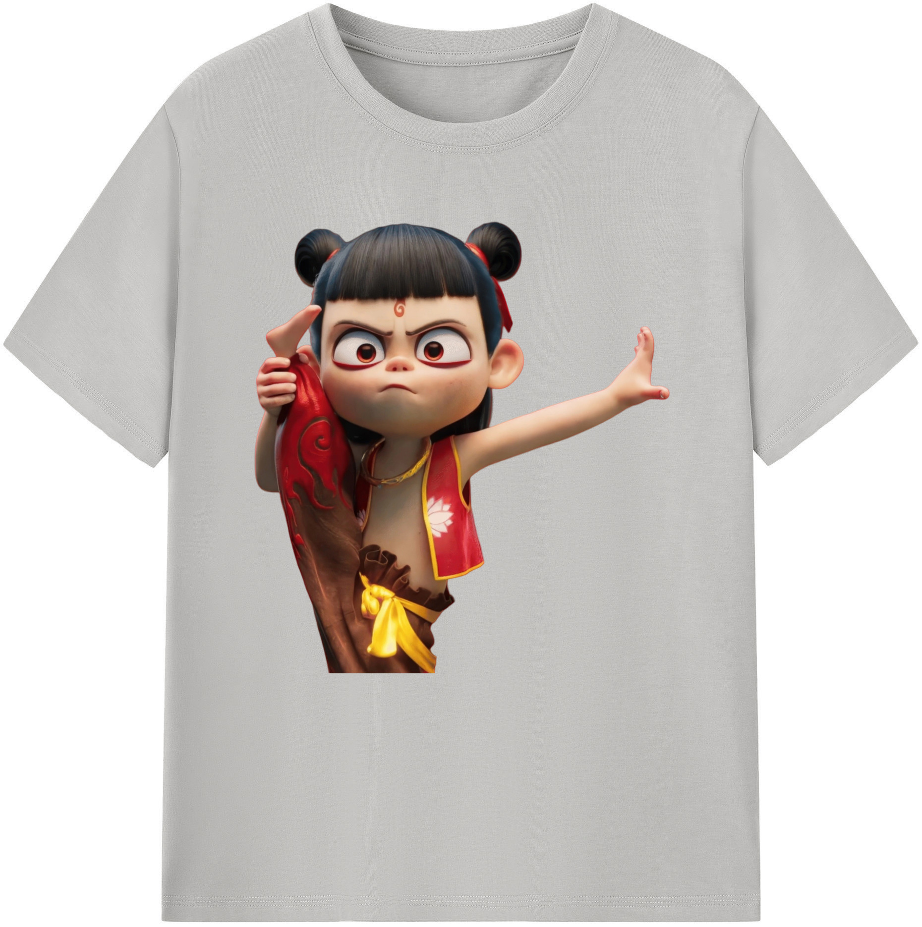 （画像用） Ne Zha 2 ナタ 魔童の大暴れ レディースカジュアルプリントTシャツ（綿100％）