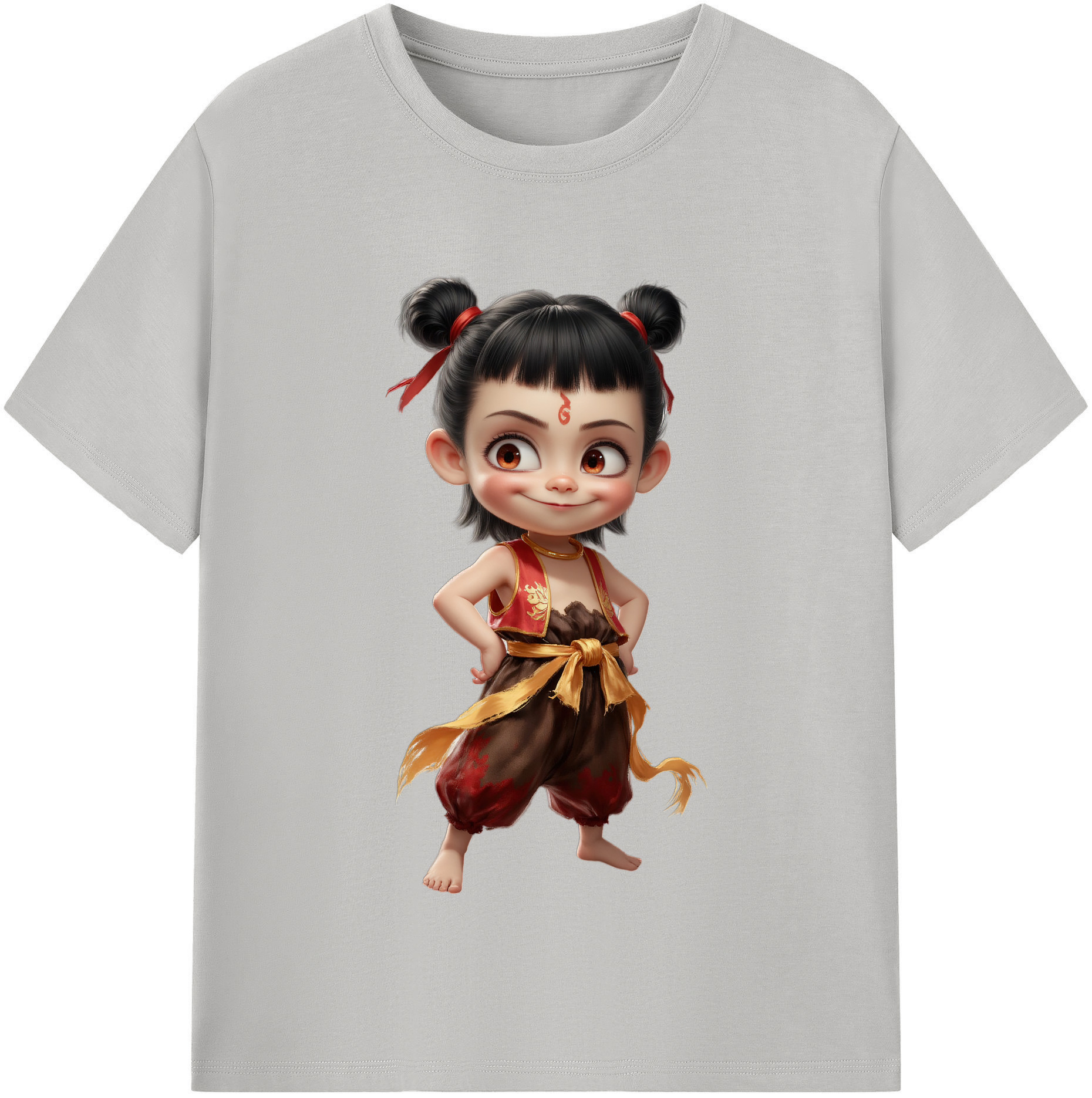 （画像用） Ne Zha 2 ナタ 魔童の大暴れ レディースカジュアルプリントTシャツ（綿100％）