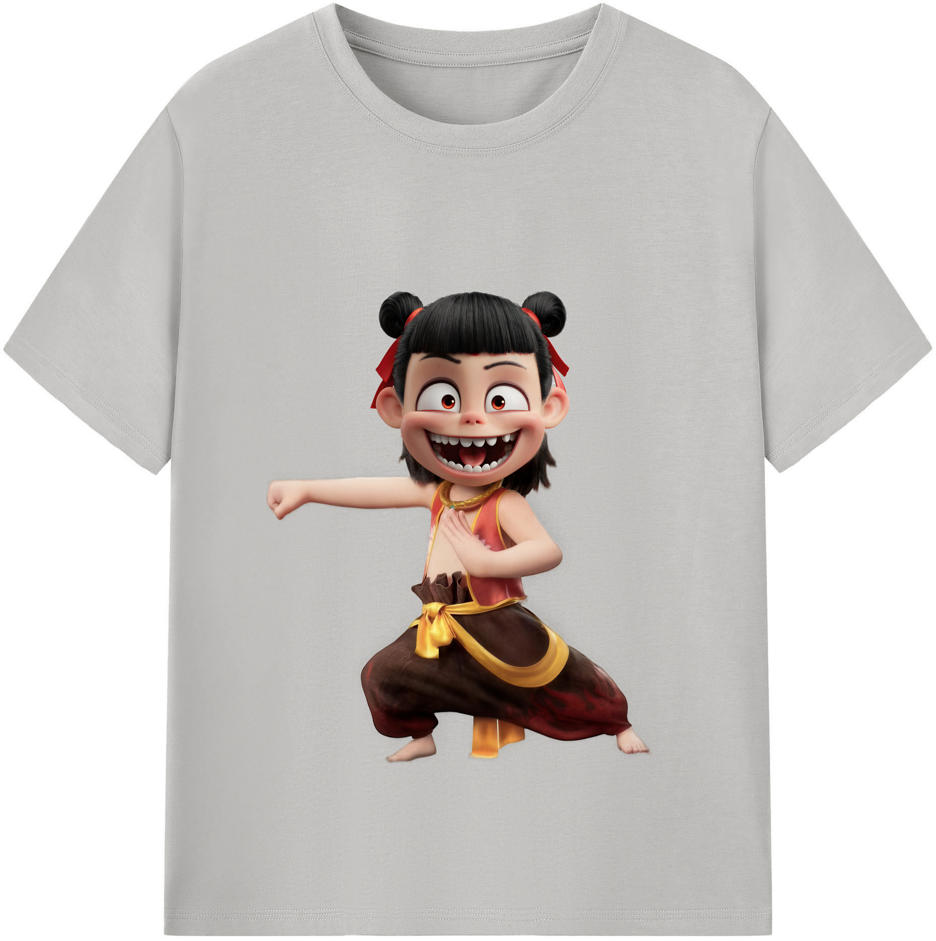（画像用） Ne Zha 2 ナタ 魔童の大暴れ レディースカジュアルプリントTシャツ（綿100％）