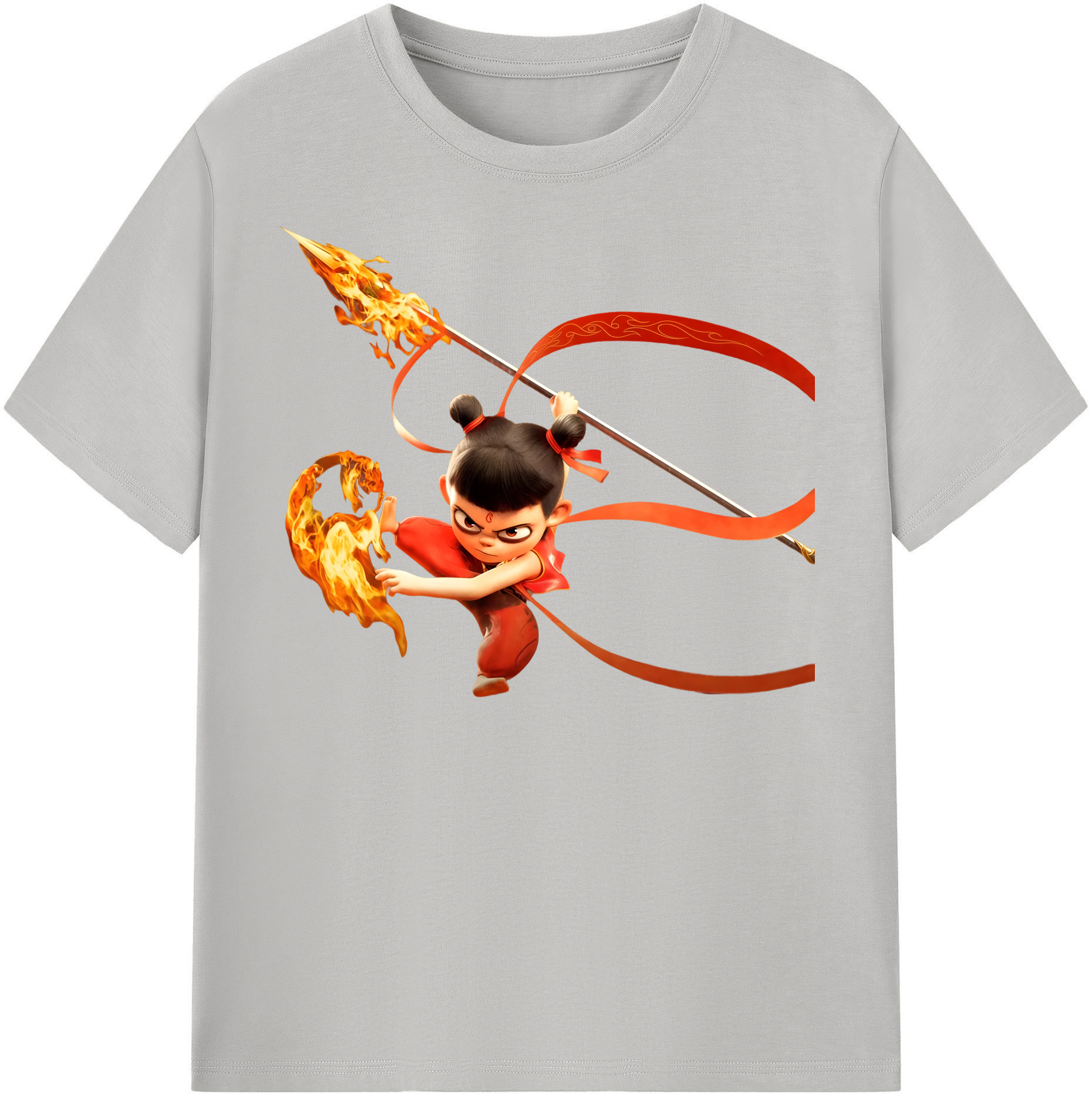 （画像用） Ne Zha 2 ナタ 魔童の大暴れ レディースカジュアルプリントTシャツ（綿100％）
