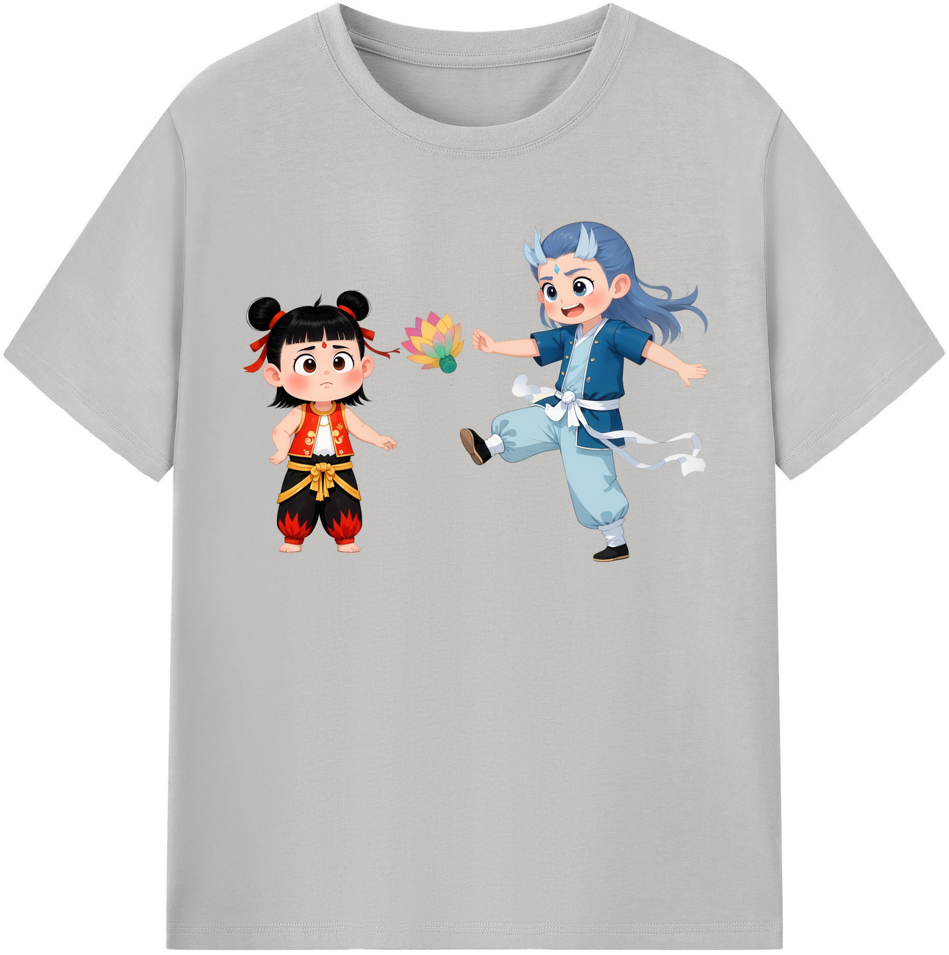 （画像用） Ne Zha 2 ナタ 魔童の大暴れ レディースカジュアルプリントTシャツ（綿100％）