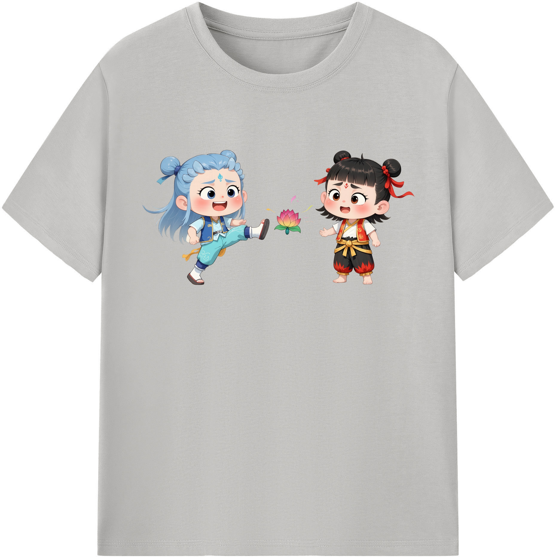 （画像用） Ne Zha 2 ナタ 魔童の大暴れ レディースカジュアルプリントTシャツ（綿100％）