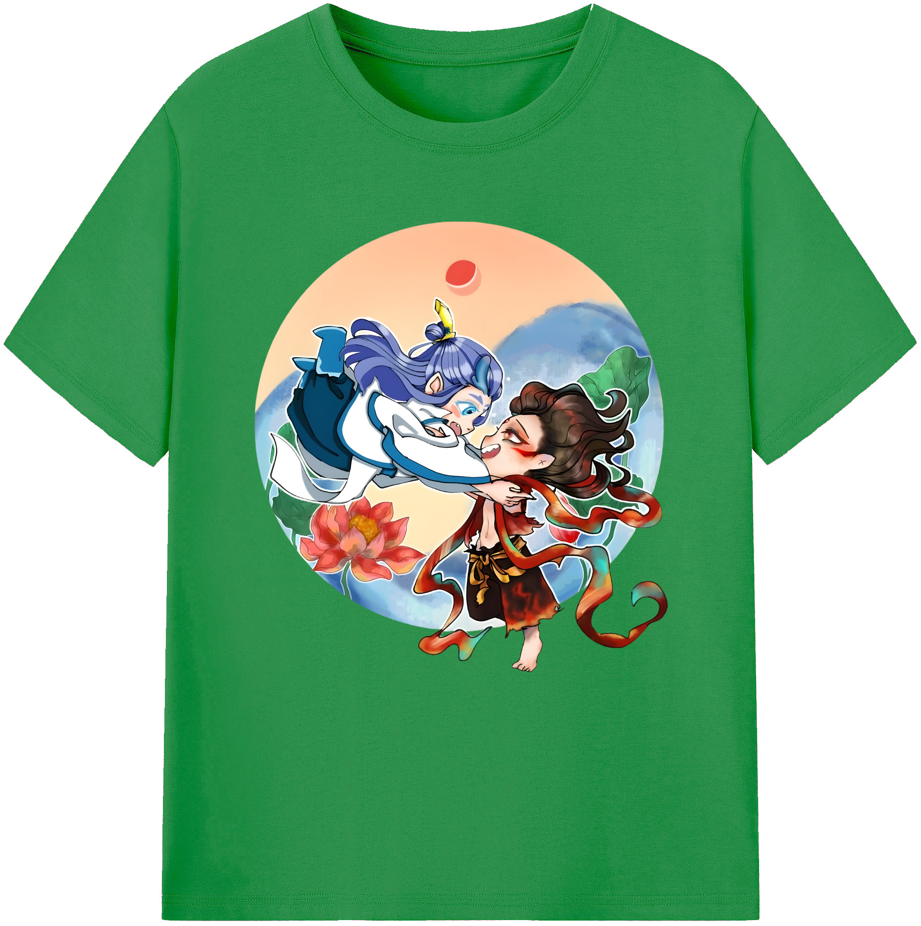 （画像用） Ne Zha 2 ナタ 魔童の大暴れ レディースカジュアルプリントTシャツ（綿100％）