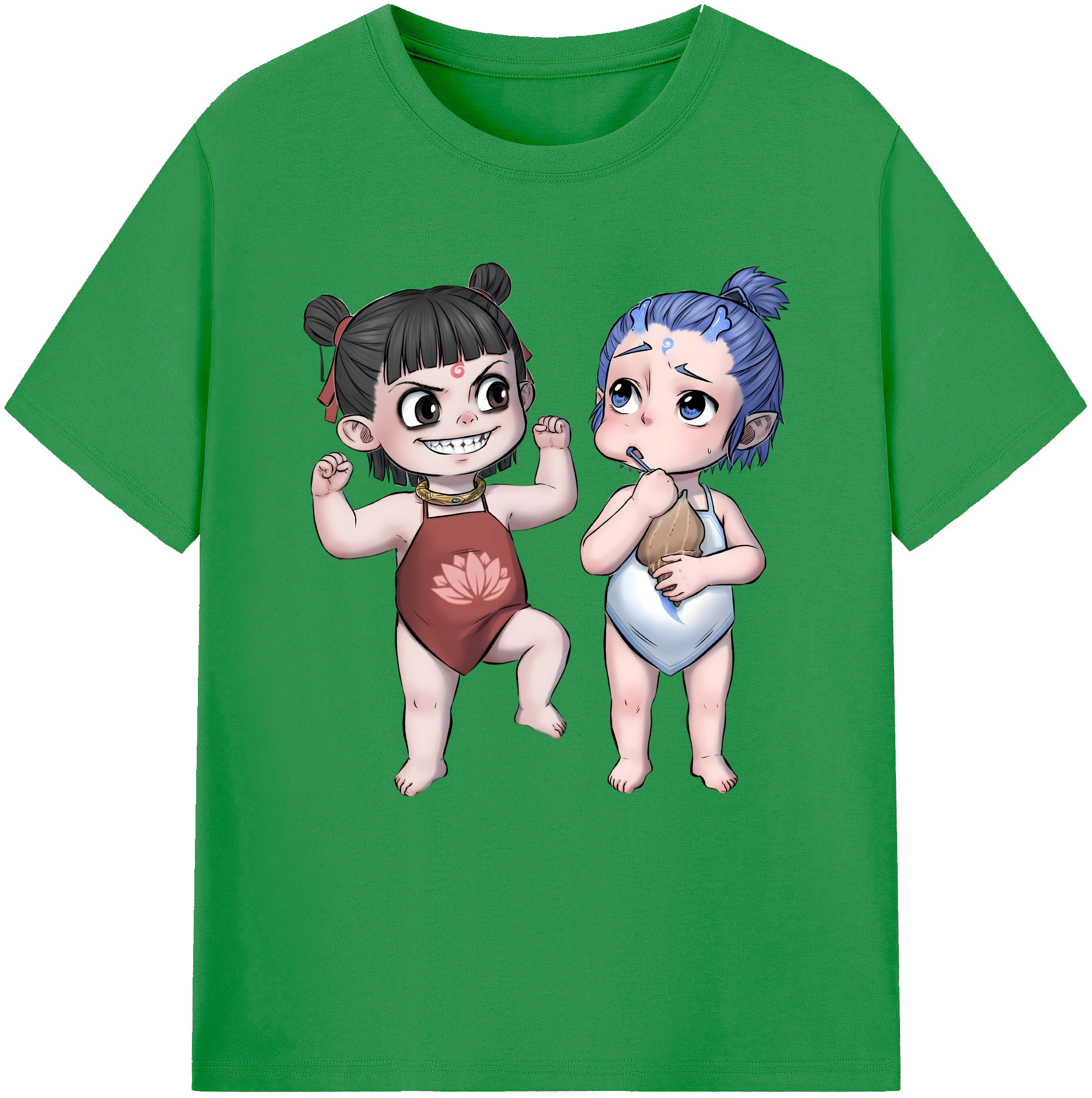 （画像用） Ne Zha 2 ナタ 魔童の大暴れ レディースカジュアルプリントTシャツ（綿100％）