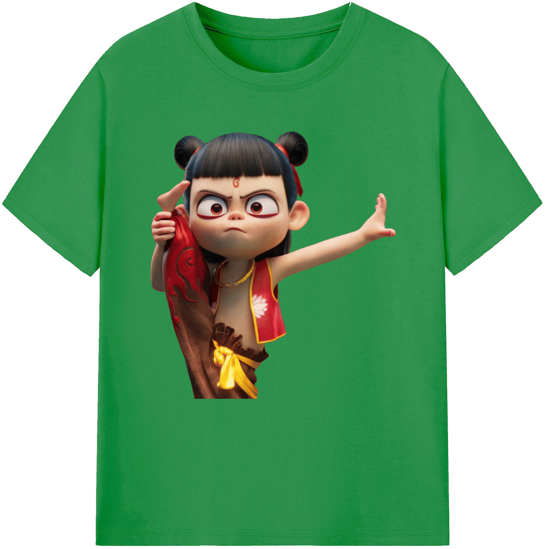 （画像用） Ne Zha 2 ナタ 魔童の大暴れ レディースカジュアルプリントTシャツ（綿100％）