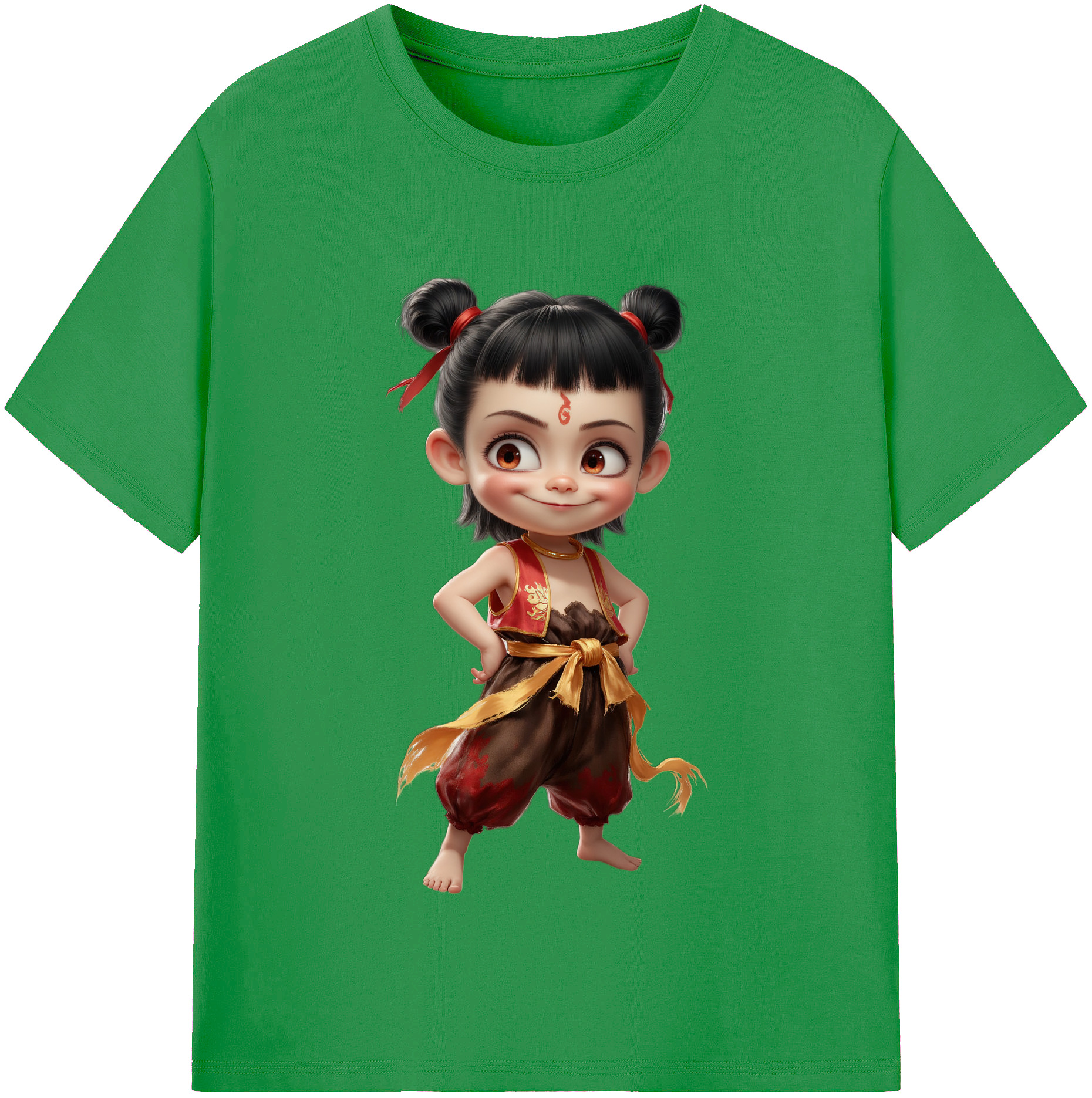 （画像用） Ne Zha 2 ナタ 魔童の大暴れ レディースカジュアルプリントTシャツ（綿100％）
