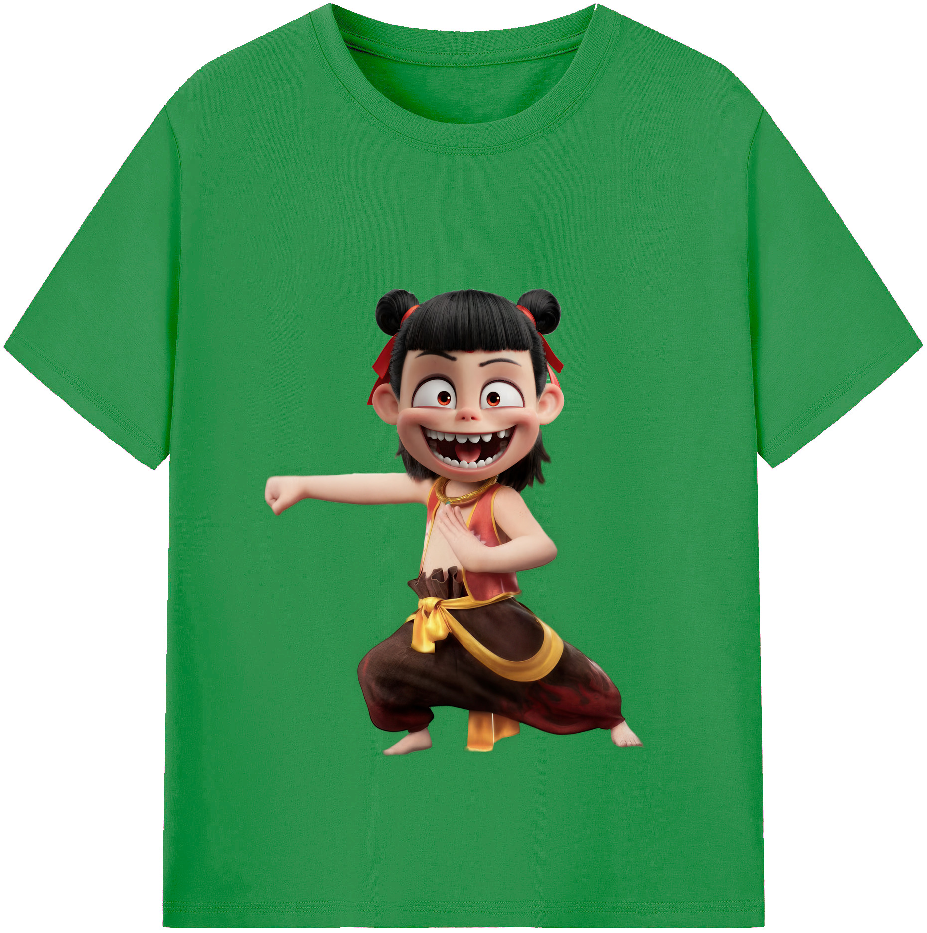 （画像用） Ne Zha 2 ナタ 魔童の大暴れ レディースカジュアルプリントTシャツ（綿100％）