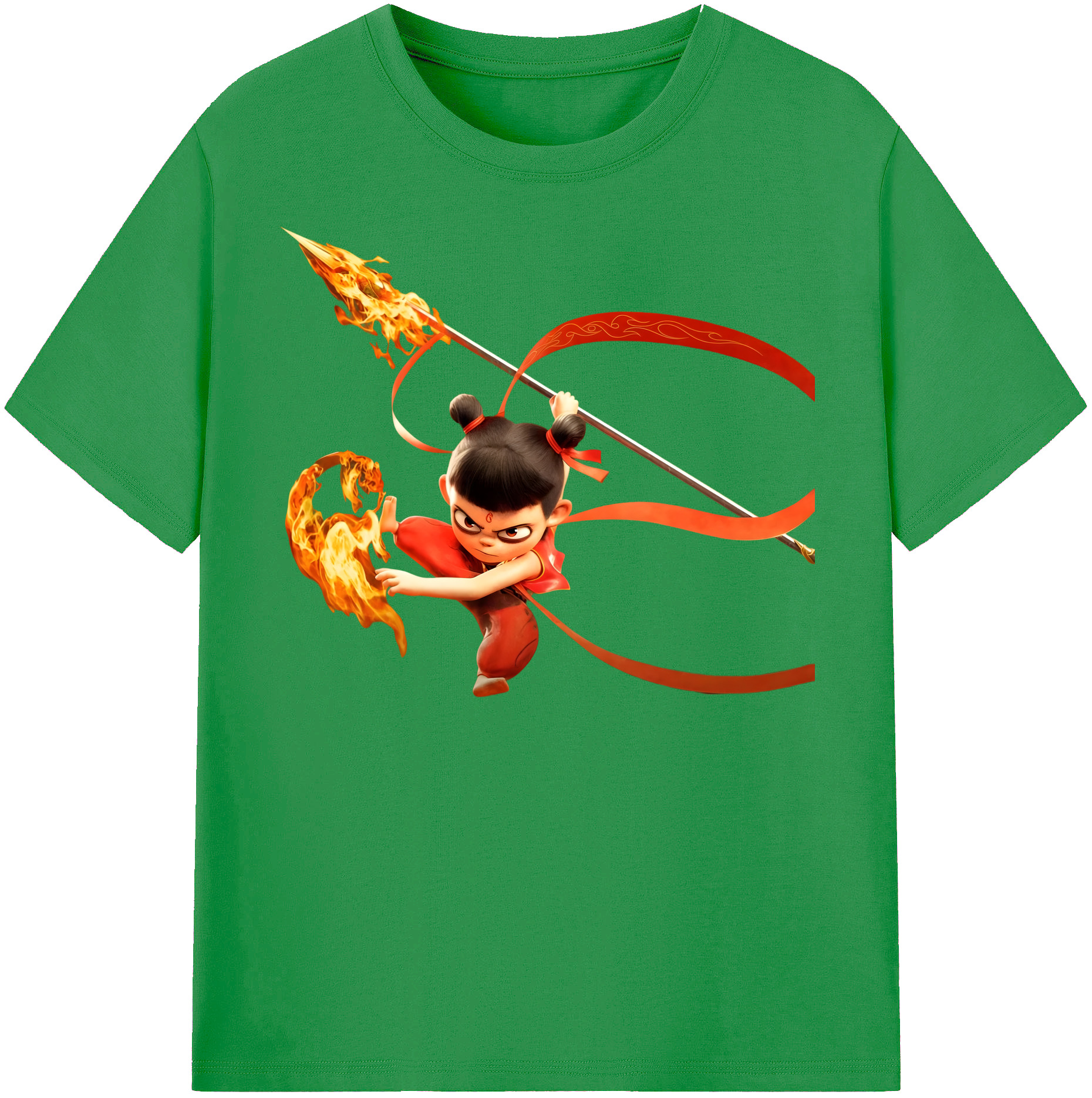 （画像用） Ne Zha 2 ナタ 魔童の大暴れ レディースカジュアルプリントTシャツ（綿100％）