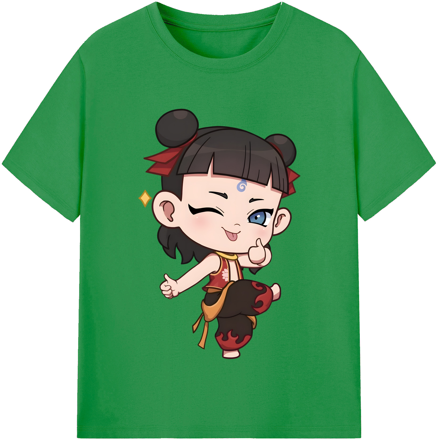 （画像用） Ne Zha 2 ナタ 魔童の大暴れ レディースカジュアルプリントTシャツ（綿100％）