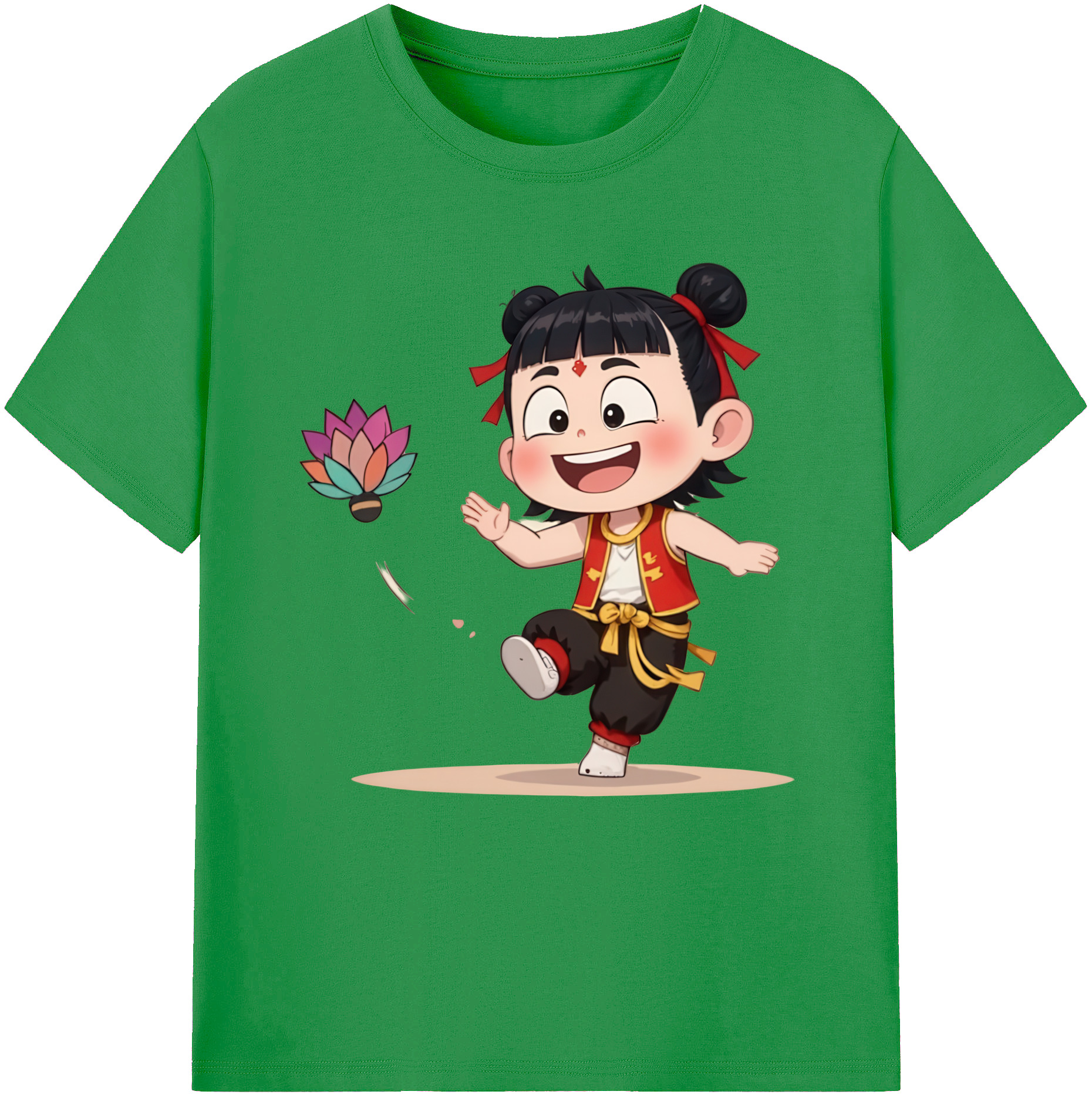 （画像用） Ne Zha 2 ナタ 魔童の大暴れ レディースカジュアルプリントTシャツ（綿100％）