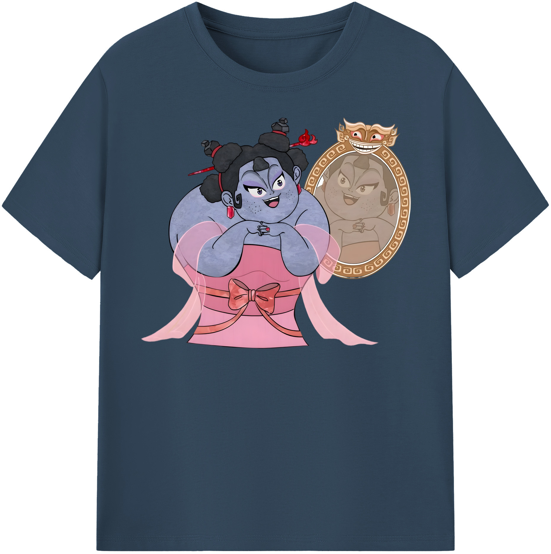 （画像用） Ne Zha 2 ナタ 魔童の大暴れ レディースカジュアルプリントTシャツ（綿100％）
