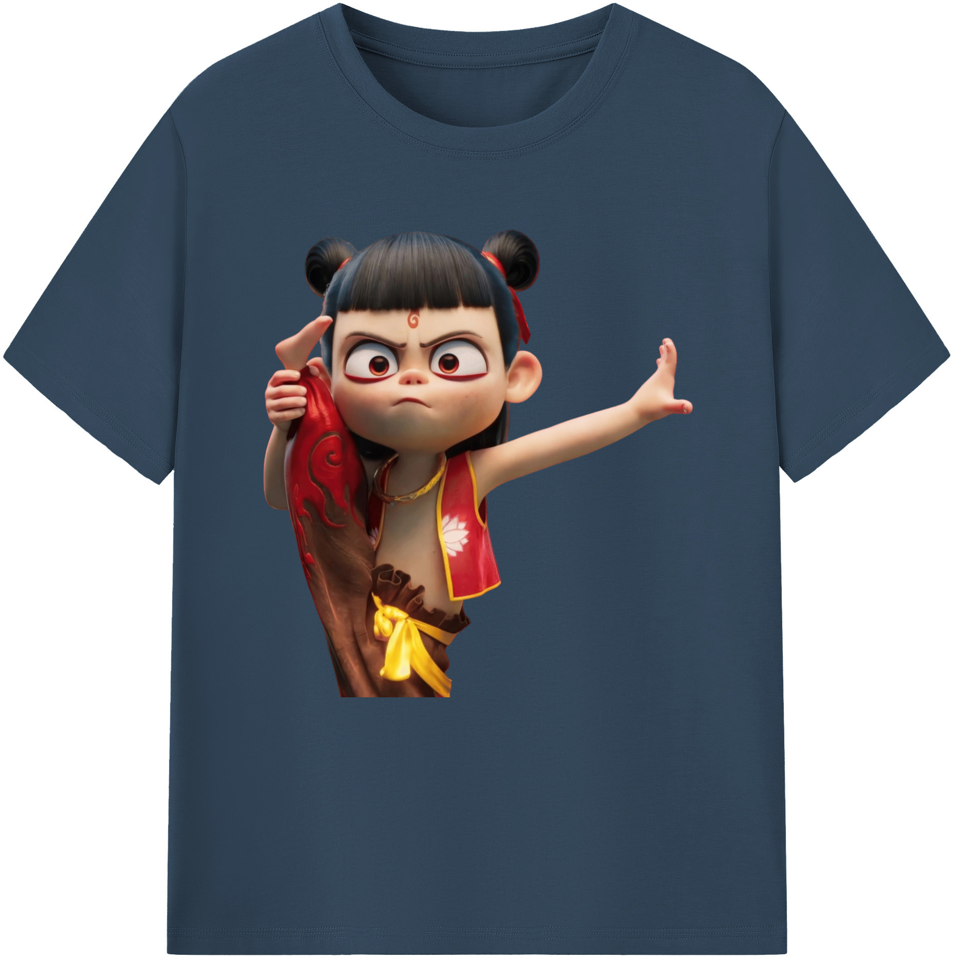 （画像用） Ne Zha 2 ナタ 魔童の大暴れ レディースカジュアルプリントTシャツ（綿100％）