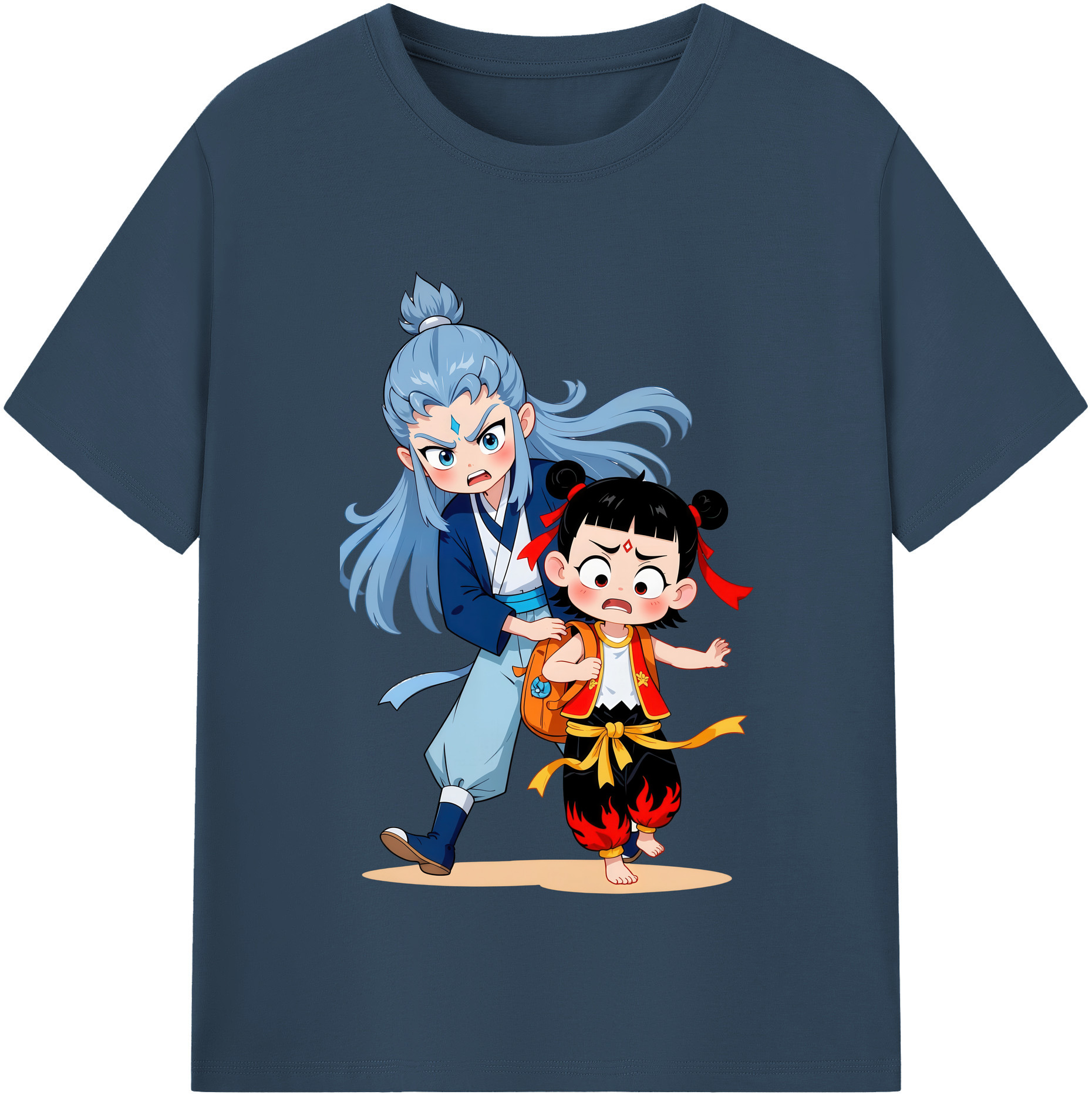 （画像用） Ne Zha 2 ナタ 魔童の大暴れ レディースカジュアルプリントTシャツ（綿100％）