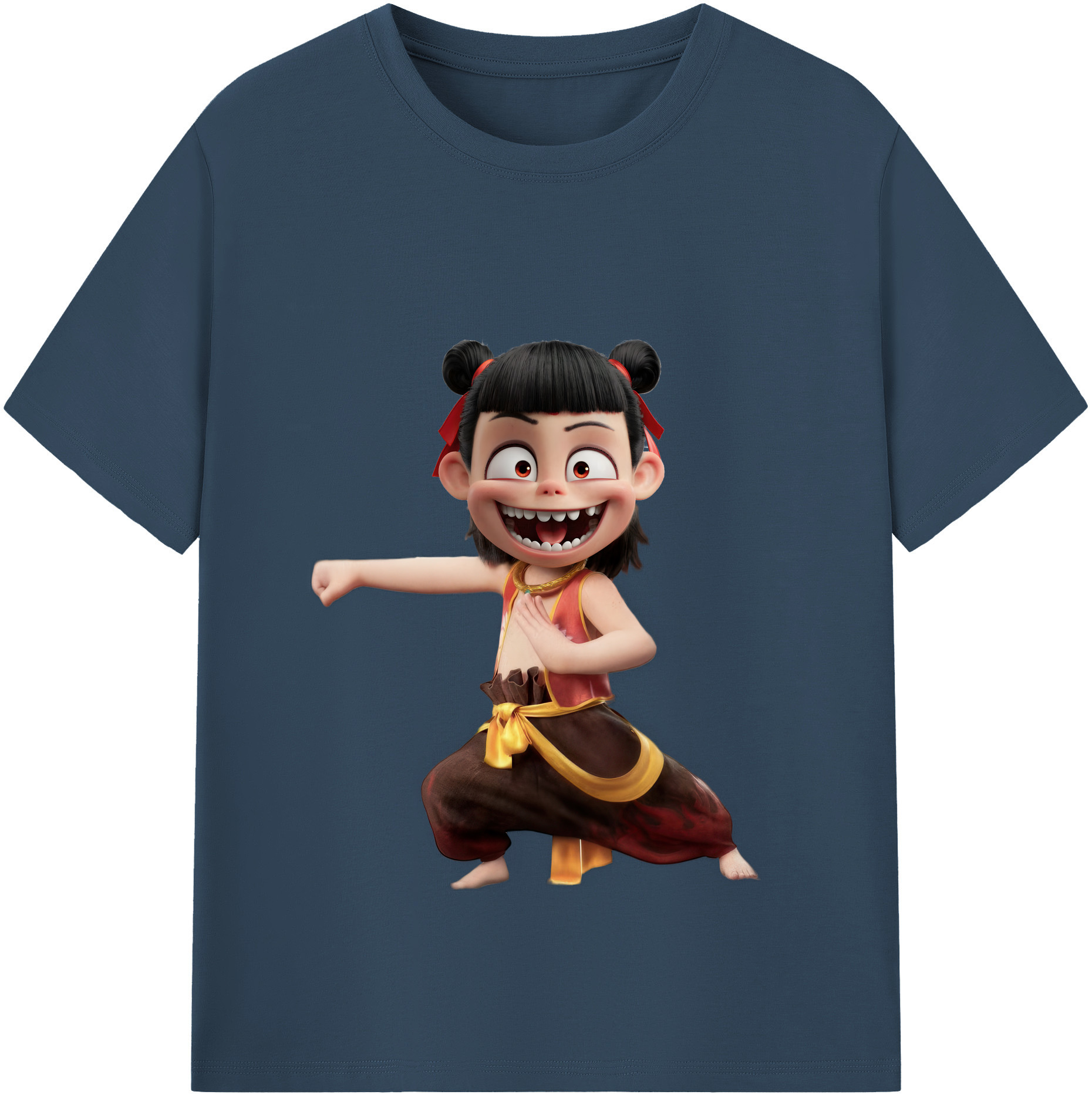 （画像用） Ne Zha 2 ナタ 魔童の大暴れ レディースカジュアルプリントTシャツ（綿100％）
