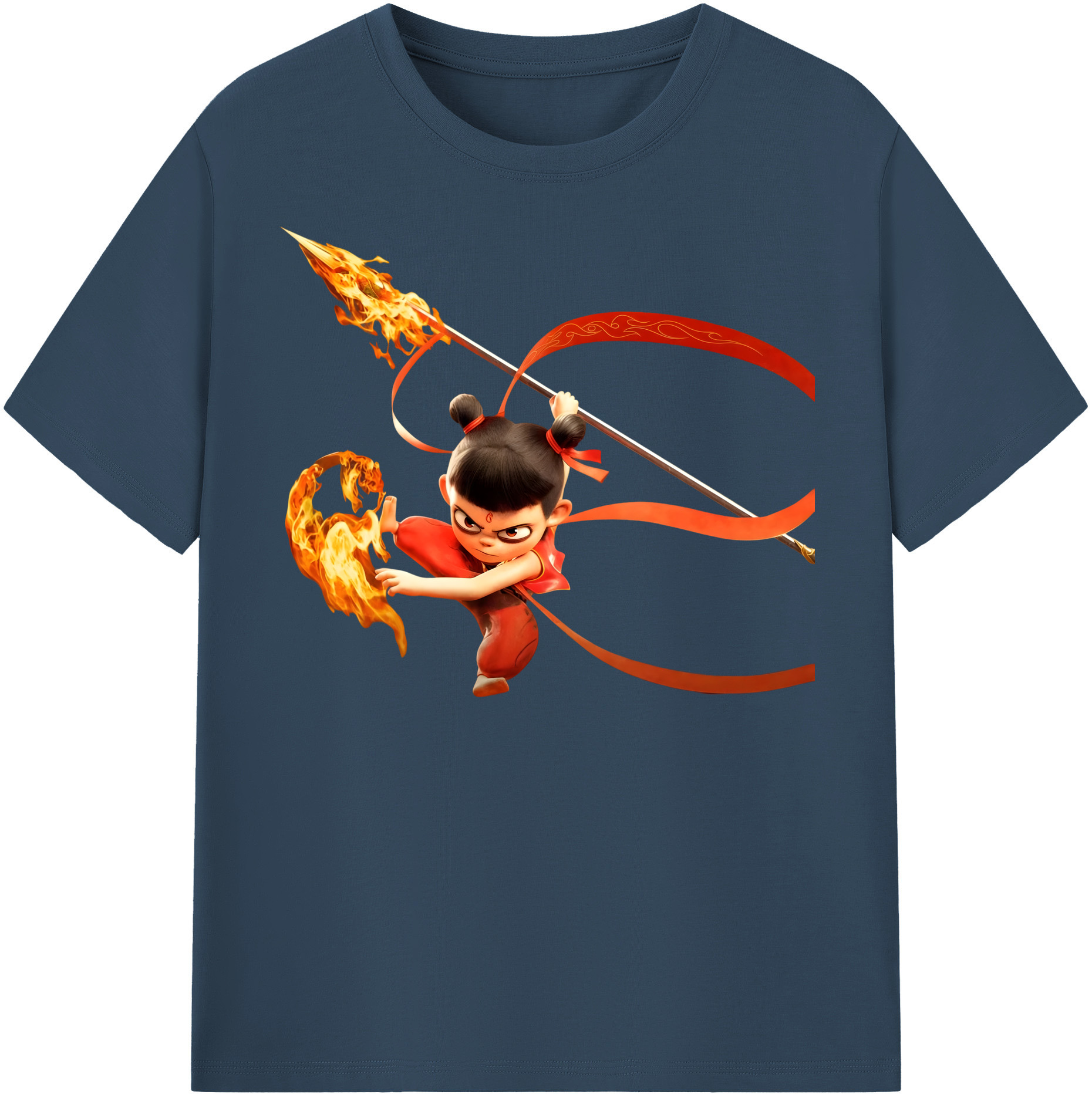 （画像用） Ne Zha 2 ナタ 魔童の大暴れ レディースカジュアルプリントTシャツ（綿100％）