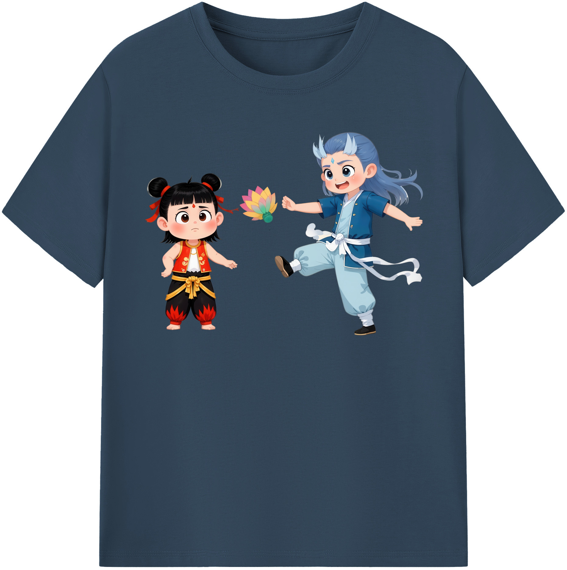 （画像用） Ne Zha 2 ナタ 魔童の大暴れ レディースカジュアルプリントTシャツ（綿100％）