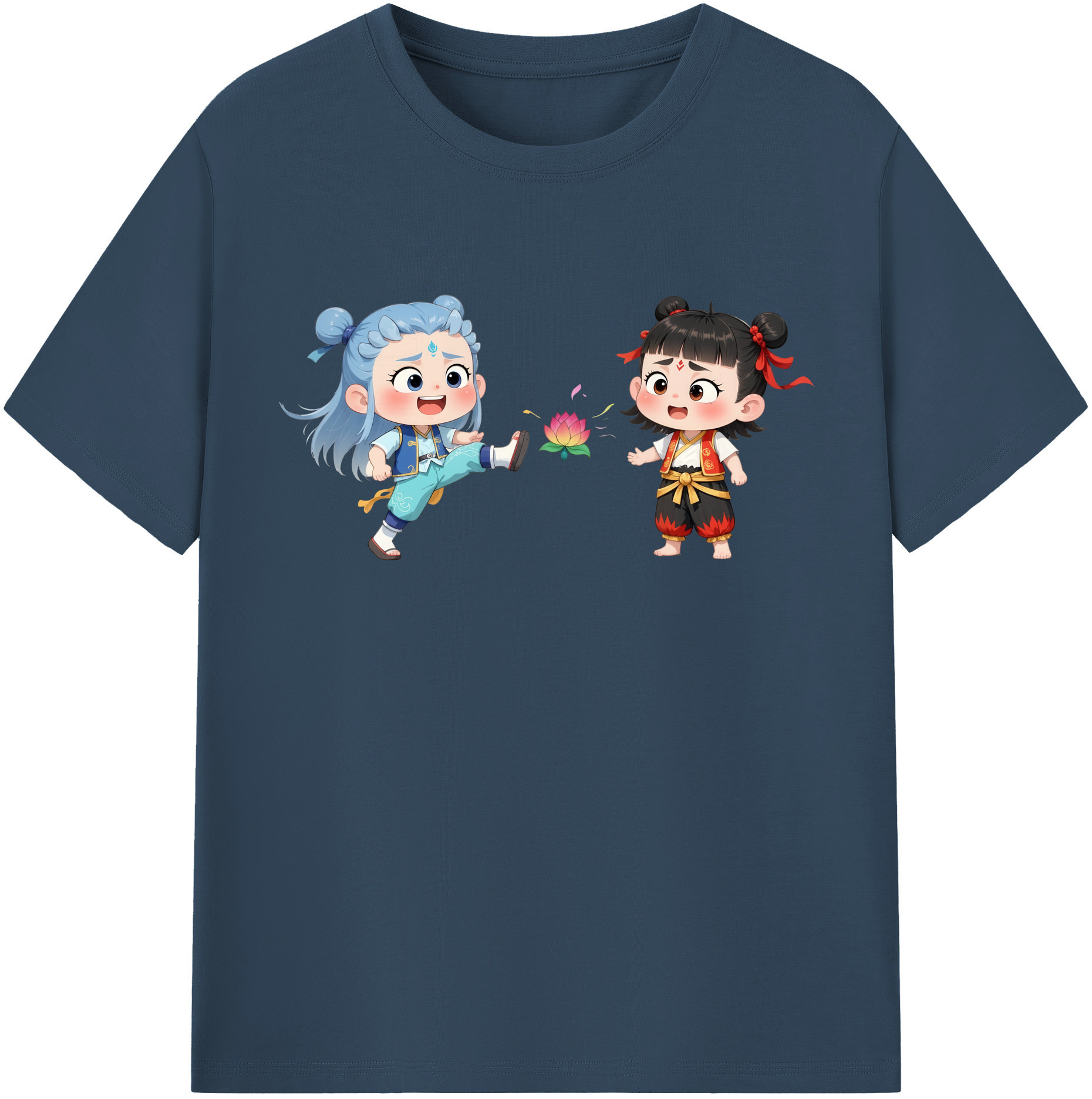 （画像用） Ne Zha 2 ナタ 魔童の大暴れ レディースカジュアルプリントTシャツ（綿100％）