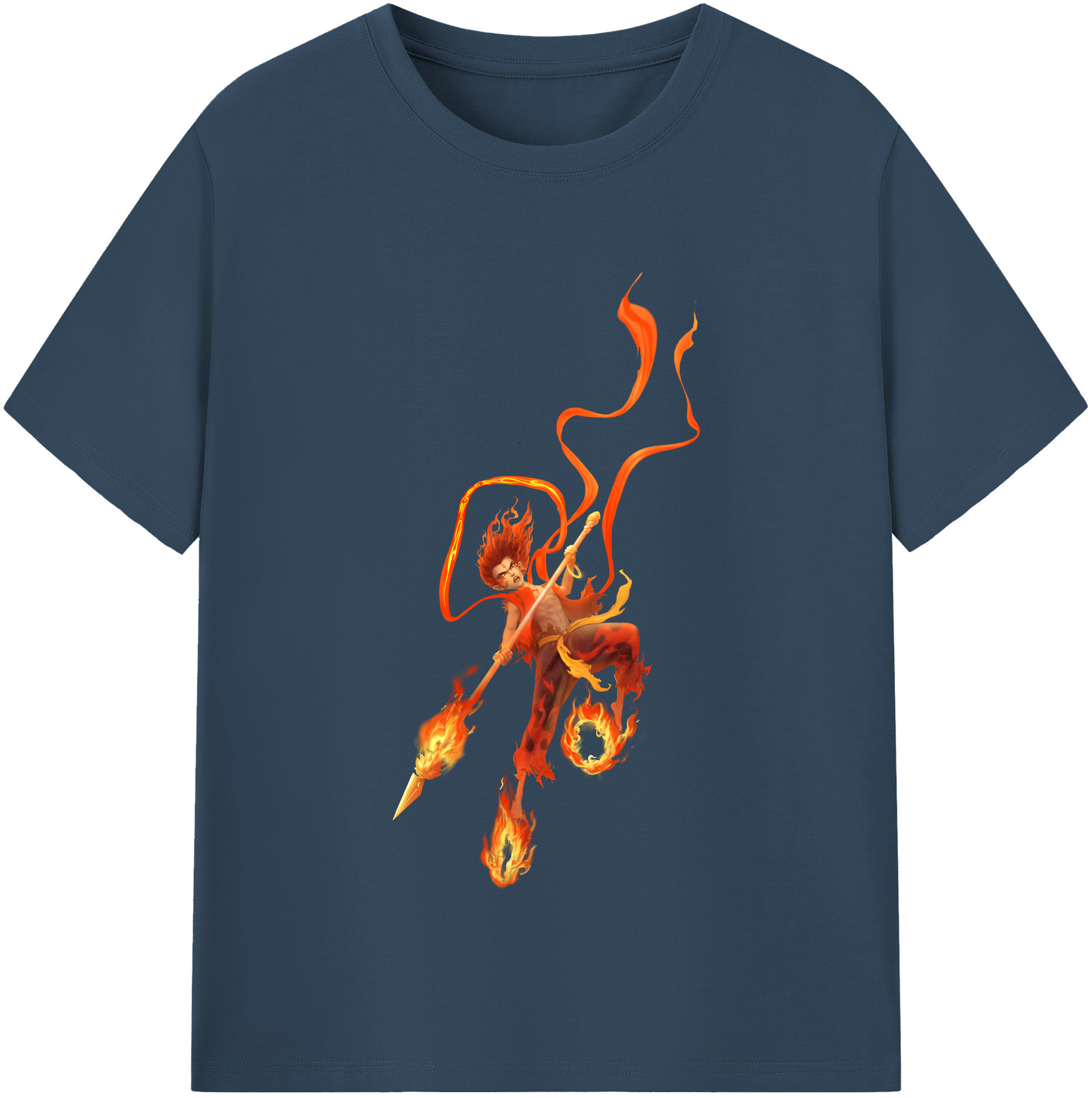 （画像用） Ne Zha 2 ナタ 魔童の大暴れ レディースカジュアルプリントTシャツ（綿100％）