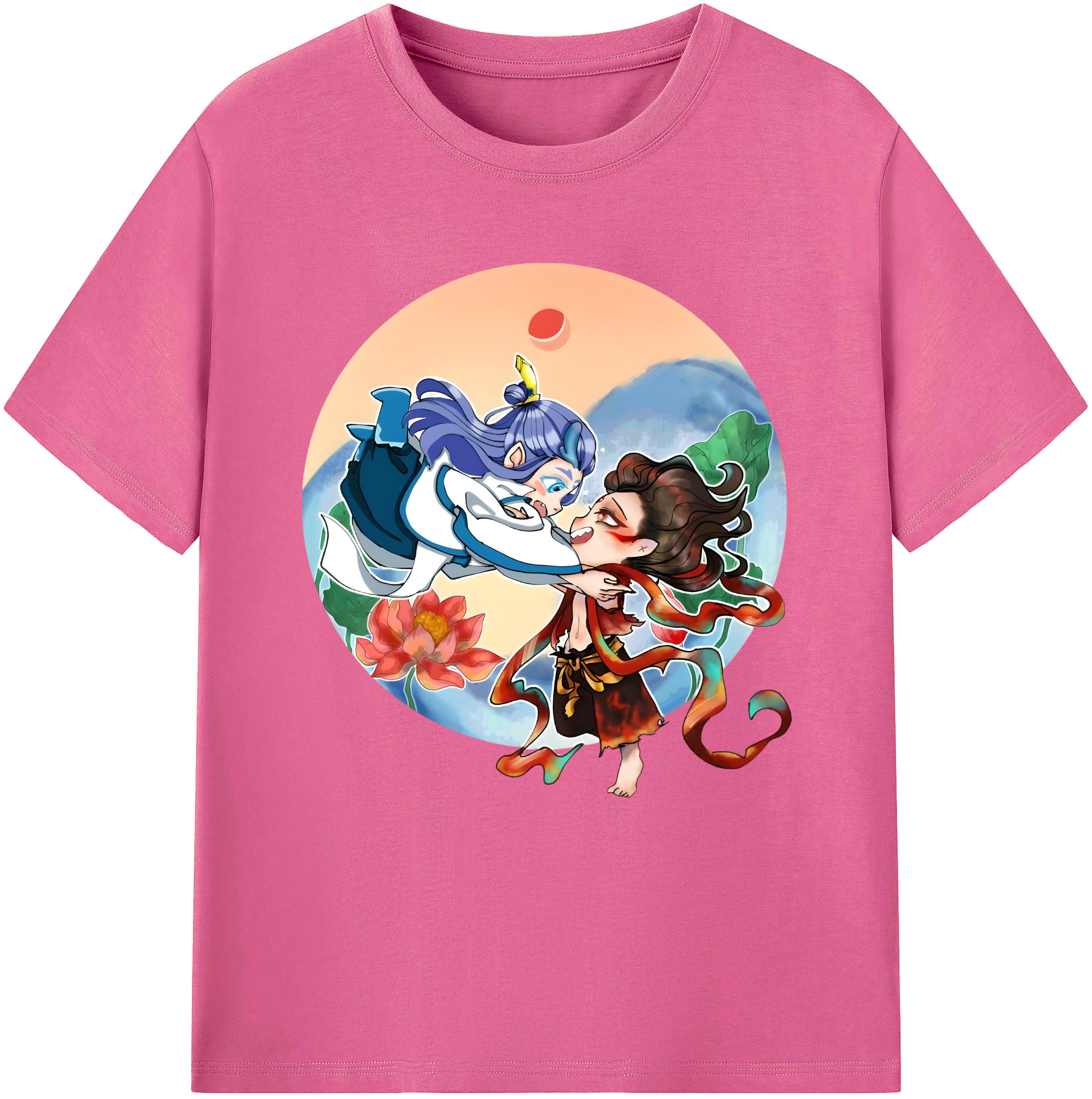 （画像用） Ne Zha 2 ナタ 魔童の大暴れ レディースカジュアルプリントTシャツ（綿100％）