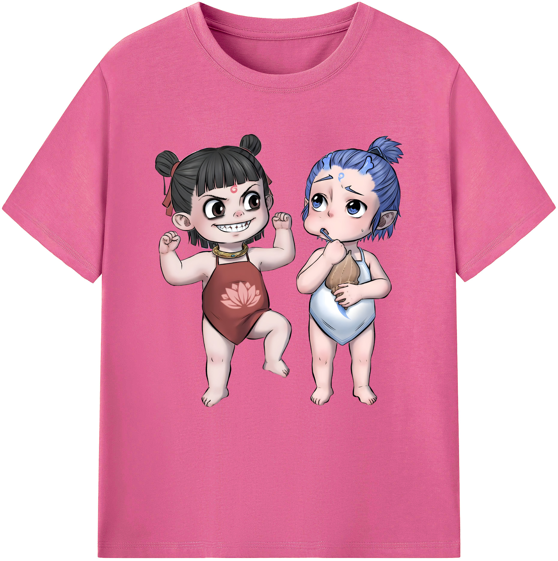 （画像用） Ne Zha 2 ナタ 魔童の大暴れ レディースカジュアルプリントTシャツ（綿100％）
