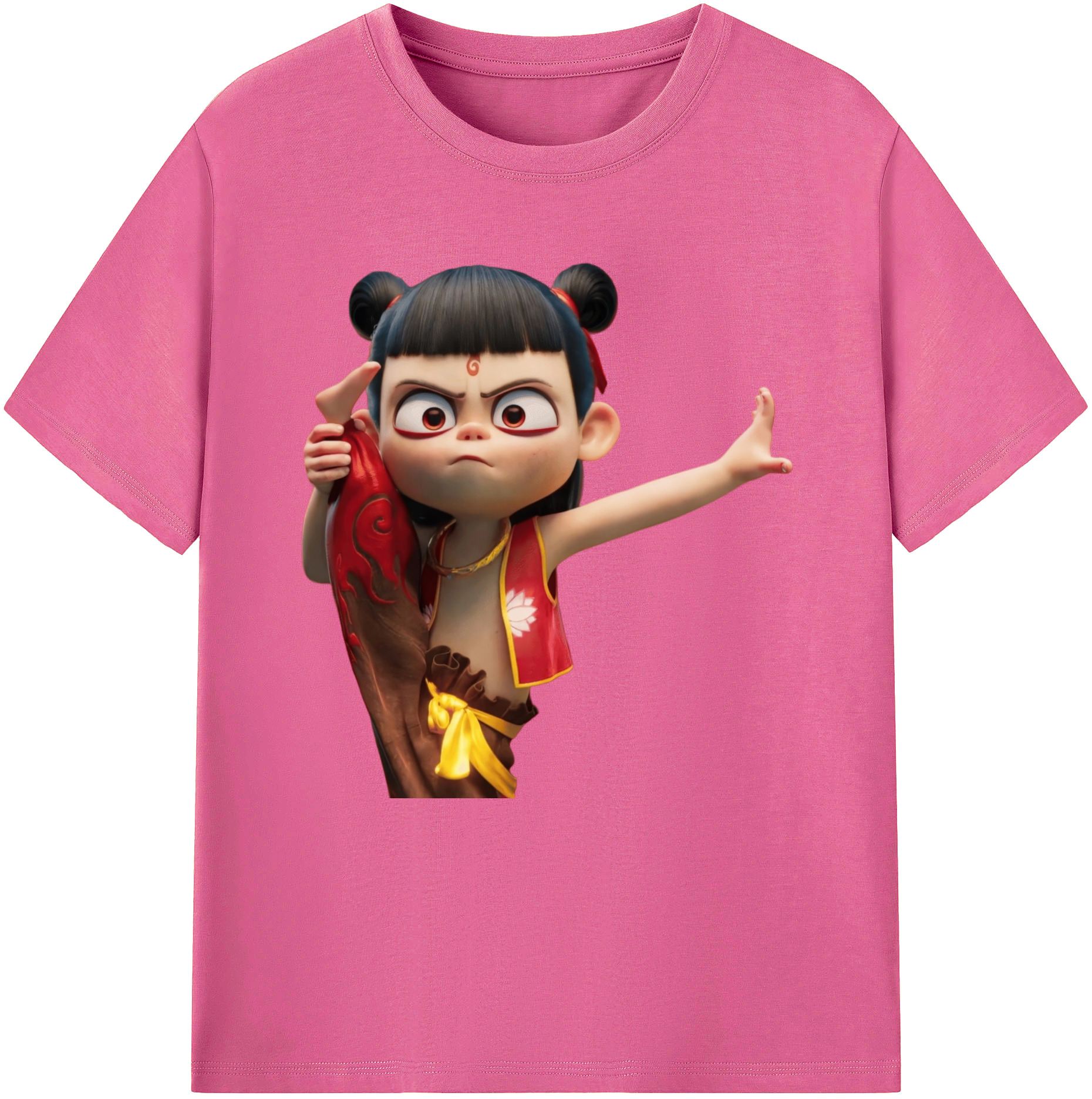 （画像用） Ne Zha 2 ナタ 魔童の大暴れ レディースカジュアルプリントTシャツ（綿100％）