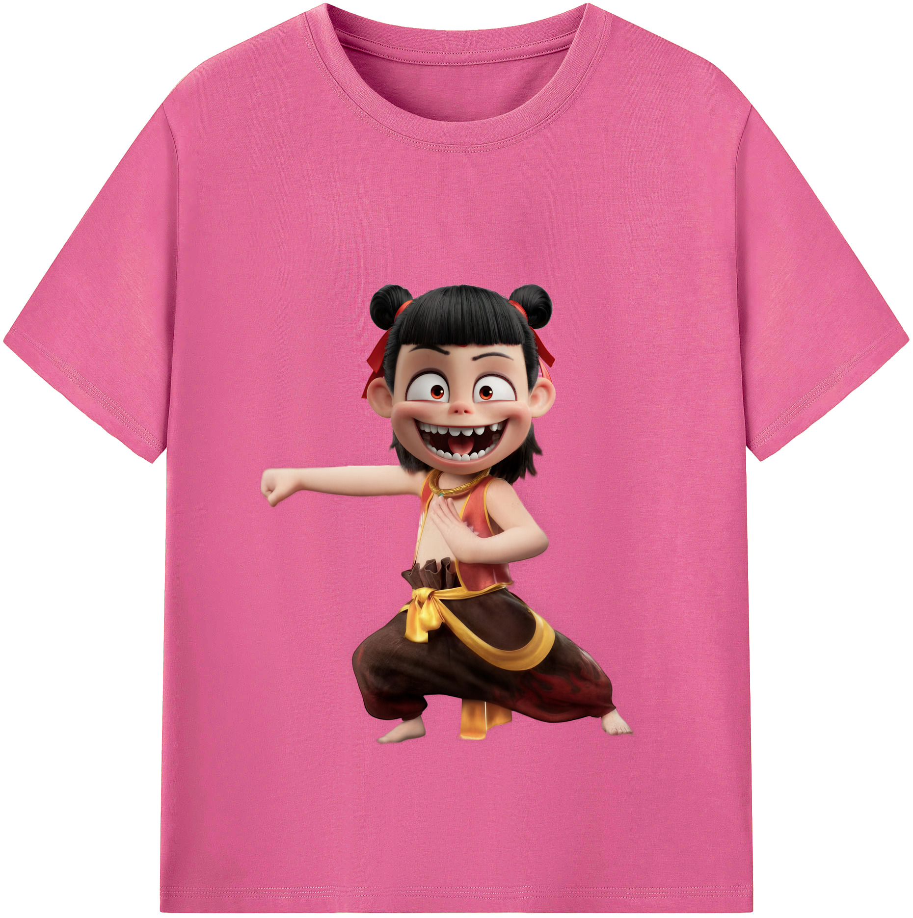（画像用） Ne Zha 2 ナタ 魔童の大暴れ レディースカジュアルプリントTシャツ（綿100％）