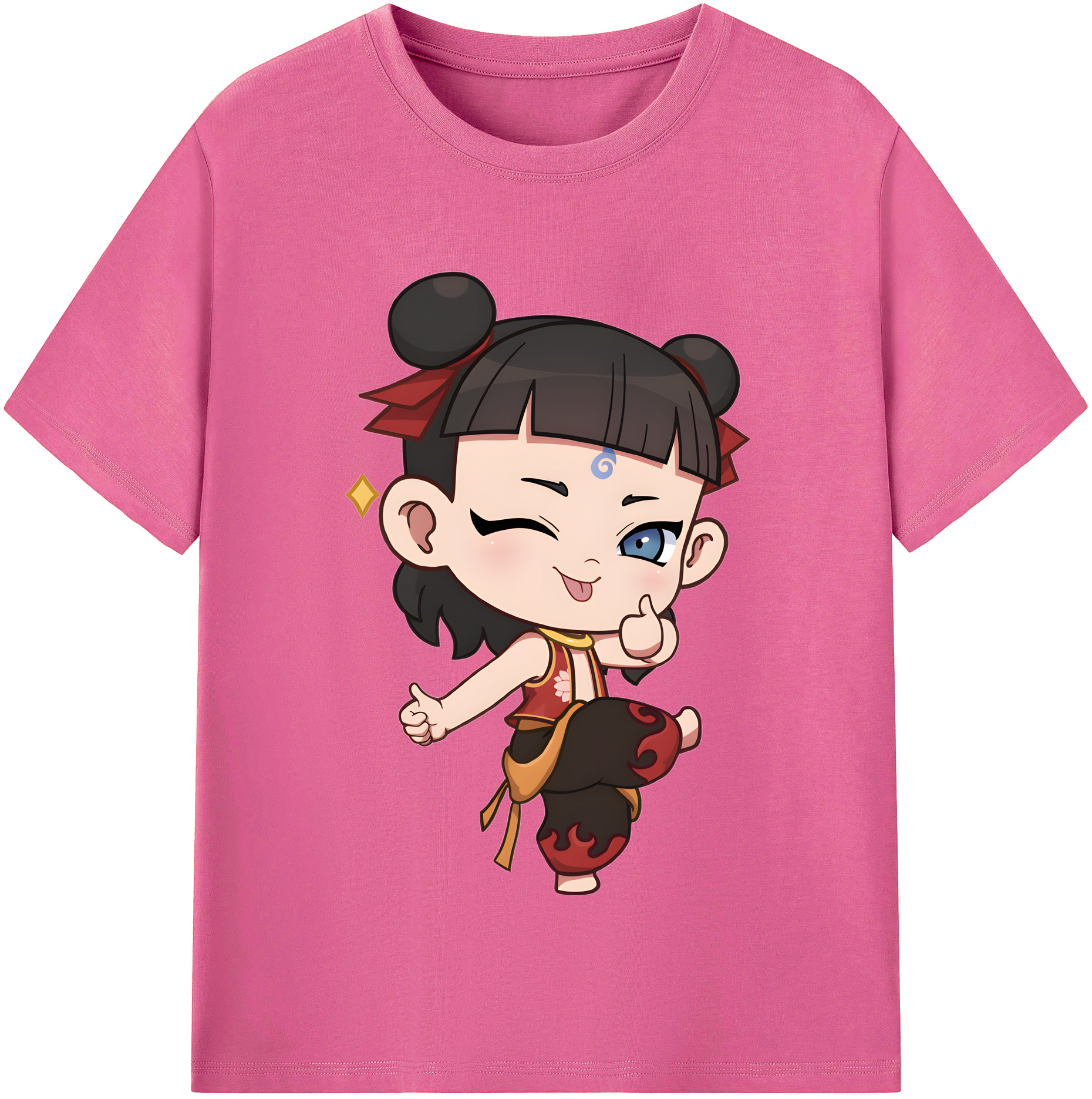 （画像用） Ne Zha 2 ナタ 魔童の大暴れ レディースカジュアルプリントTシャツ（綿100％）