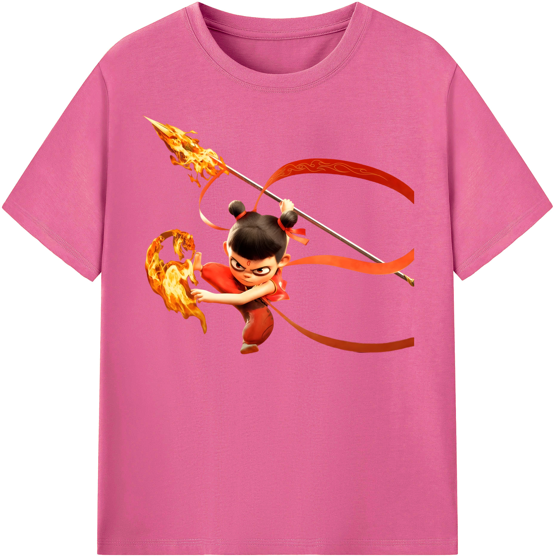 （画像用） Ne Zha 2 ナタ 魔童の大暴れ レディースカジュアルプリントTシャツ（綿100％）
