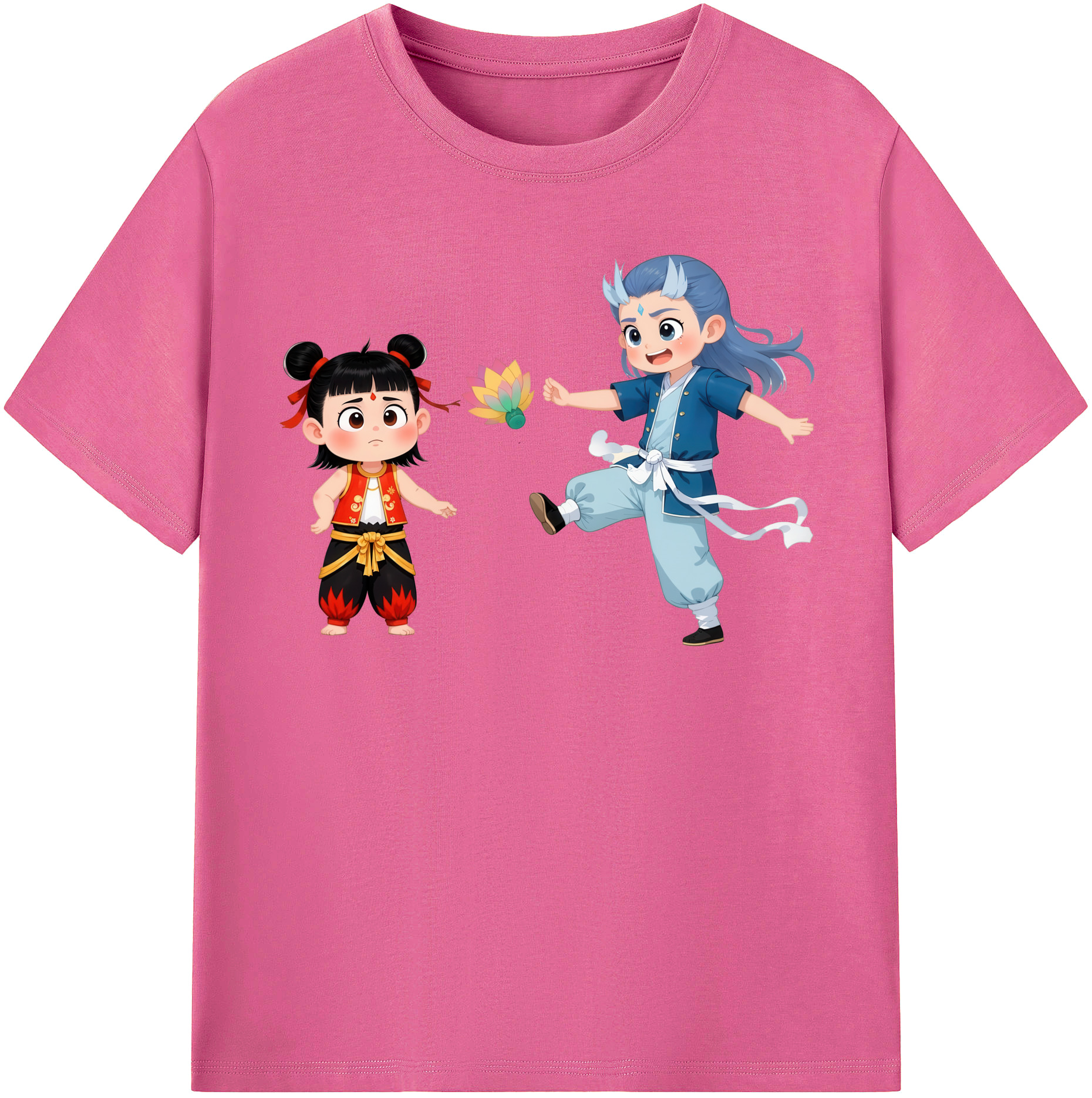 （画像用） Ne Zha 2 ナタ 魔童の大暴れ レディースカジュアルプリントTシャツ（綿100％）