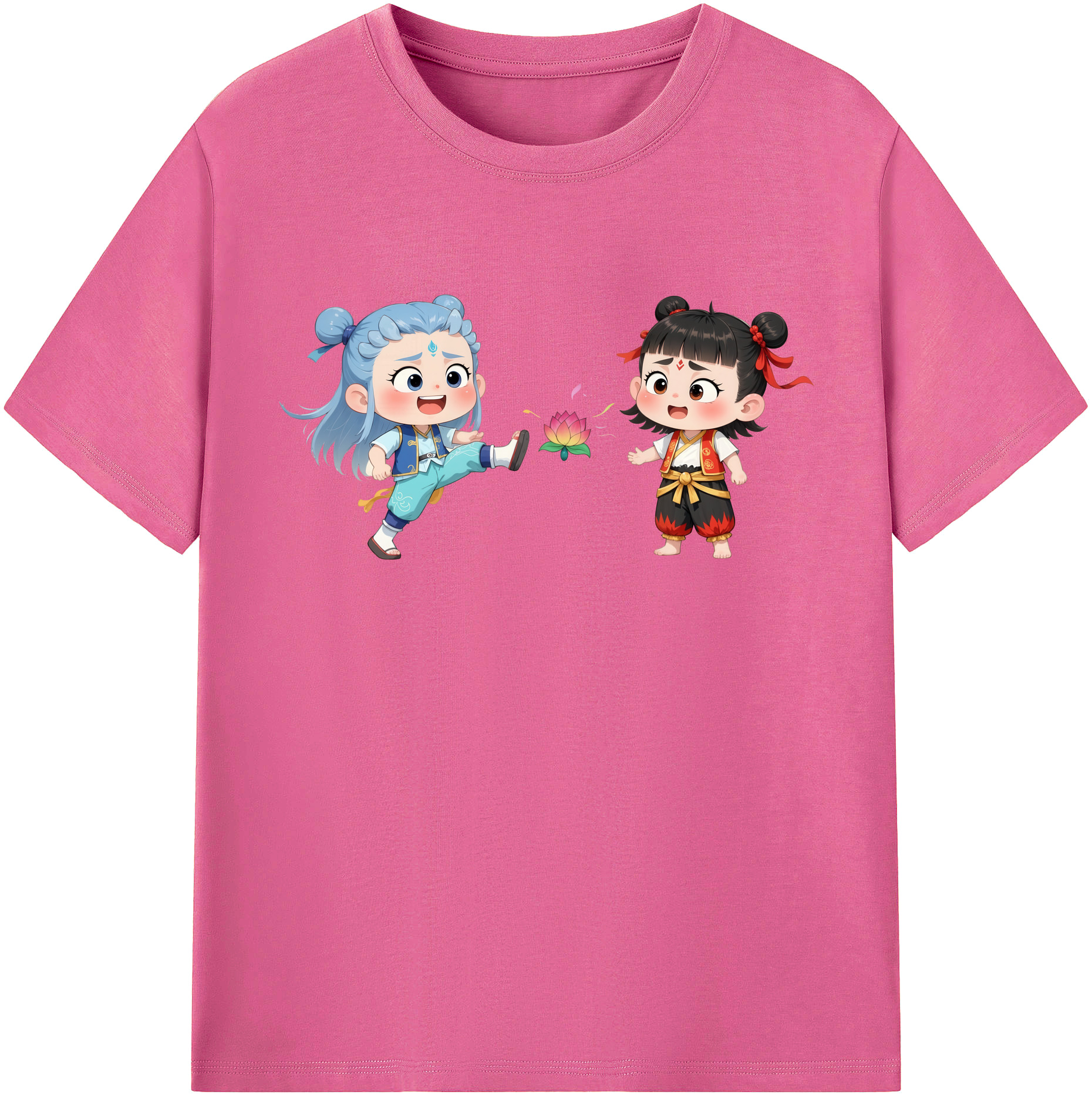 （画像用） Ne Zha 2 ナタ 魔童の大暴れ レディースカジュアルプリントTシャツ（綿100％）