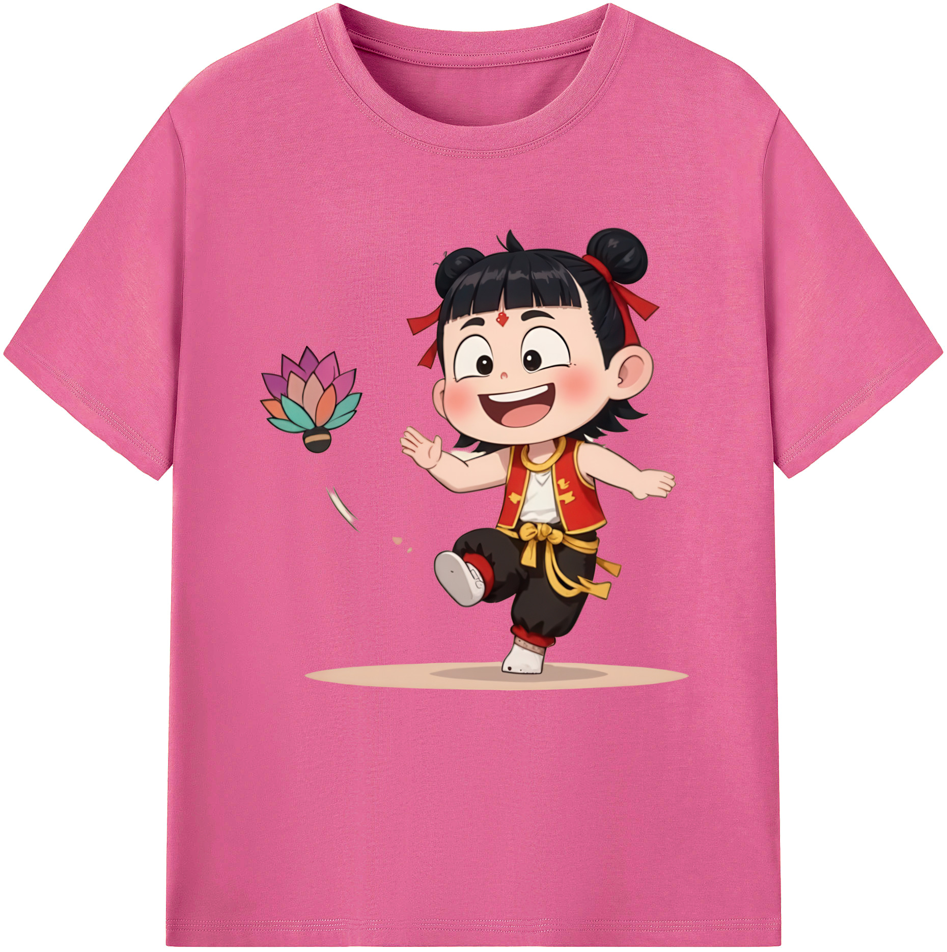 （画像用） Ne Zha 2 ナタ 魔童の大暴れ レディースカジュアルプリントTシャツ（綿100％）