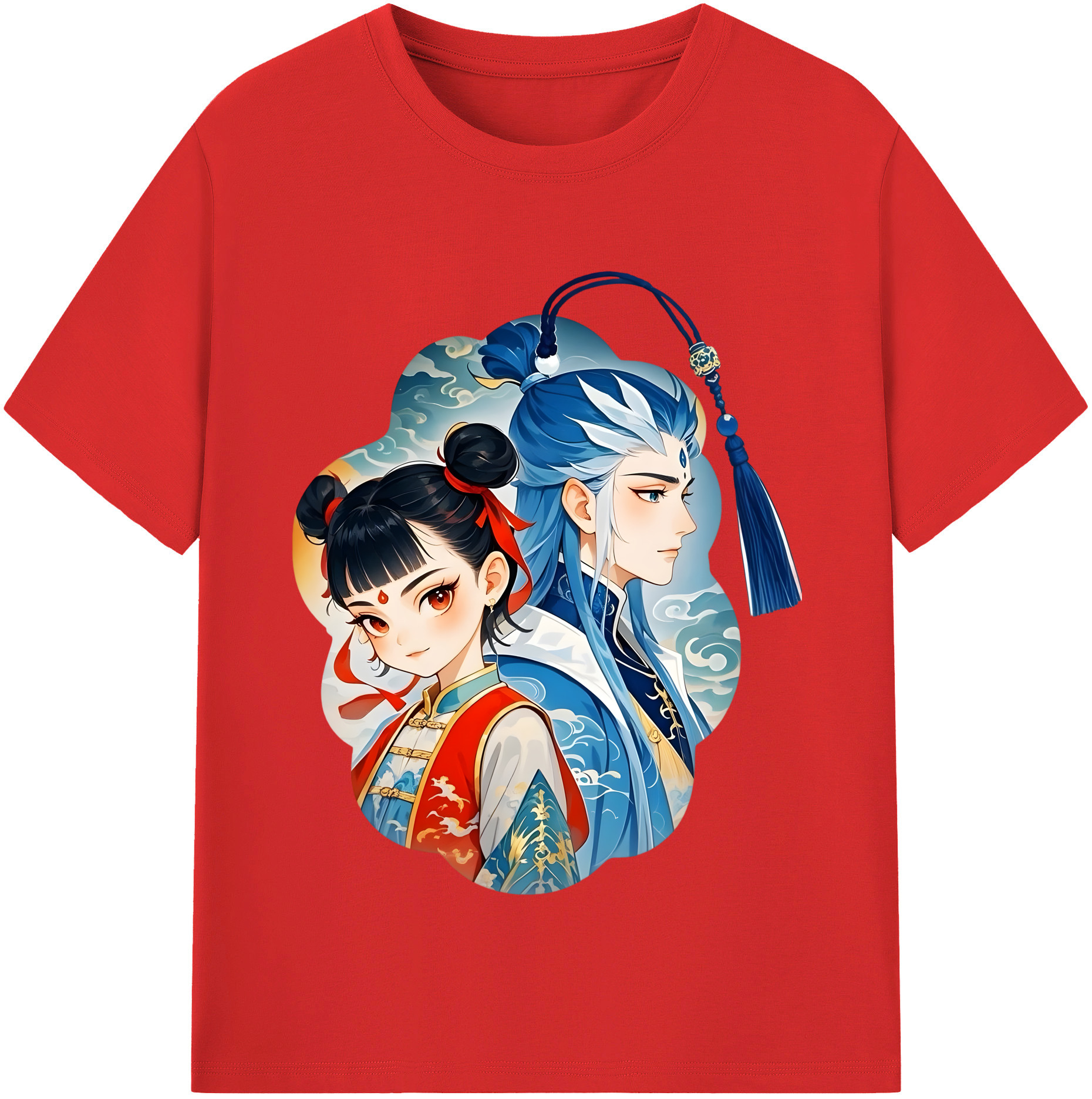 （画像用） Ne Zha 2 ナタ 魔童の大暴れ レディースカジュアルプリントTシャツ（綿100％）
